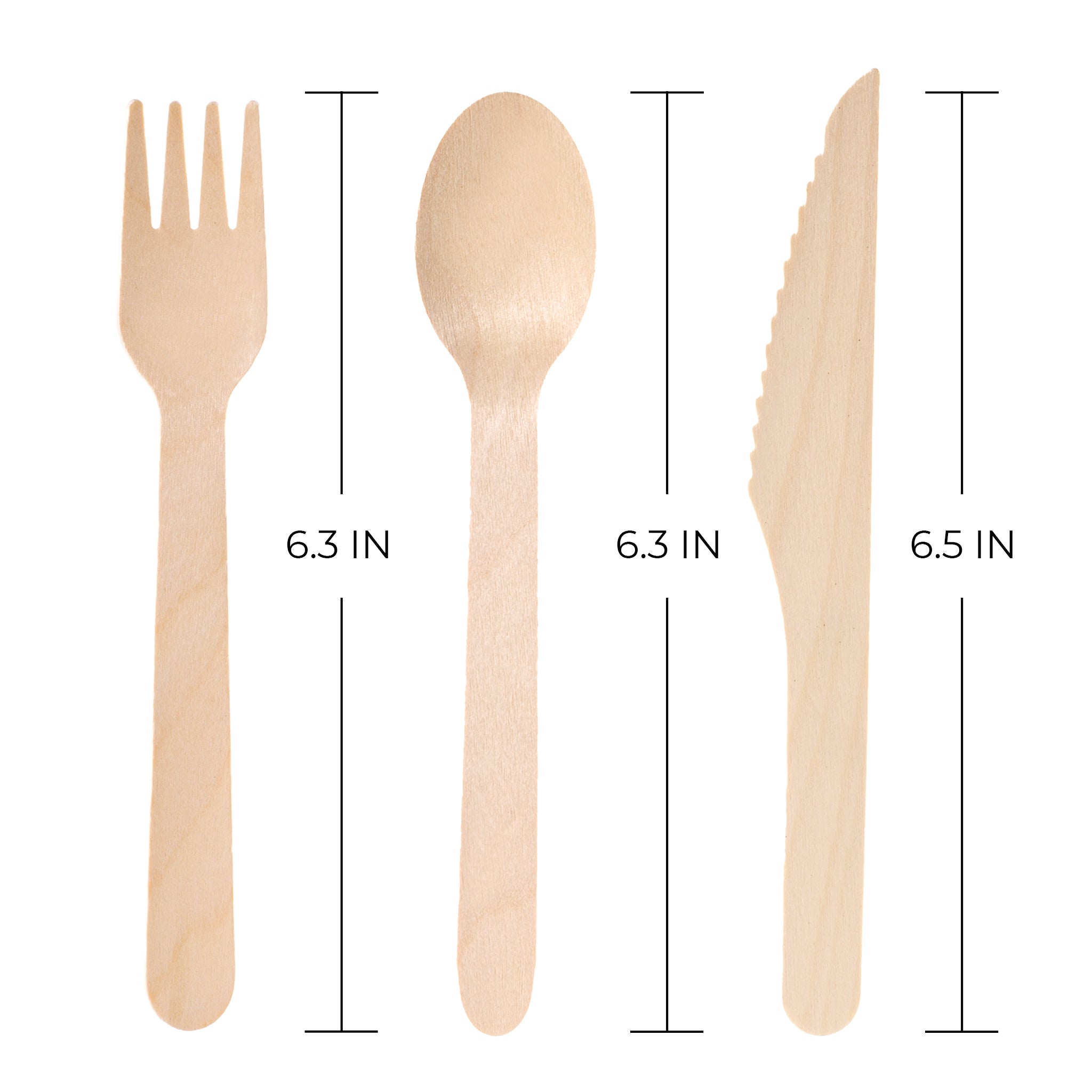 [400ct] Compostable Wooden Cutlery Kits with Napkin | Brown