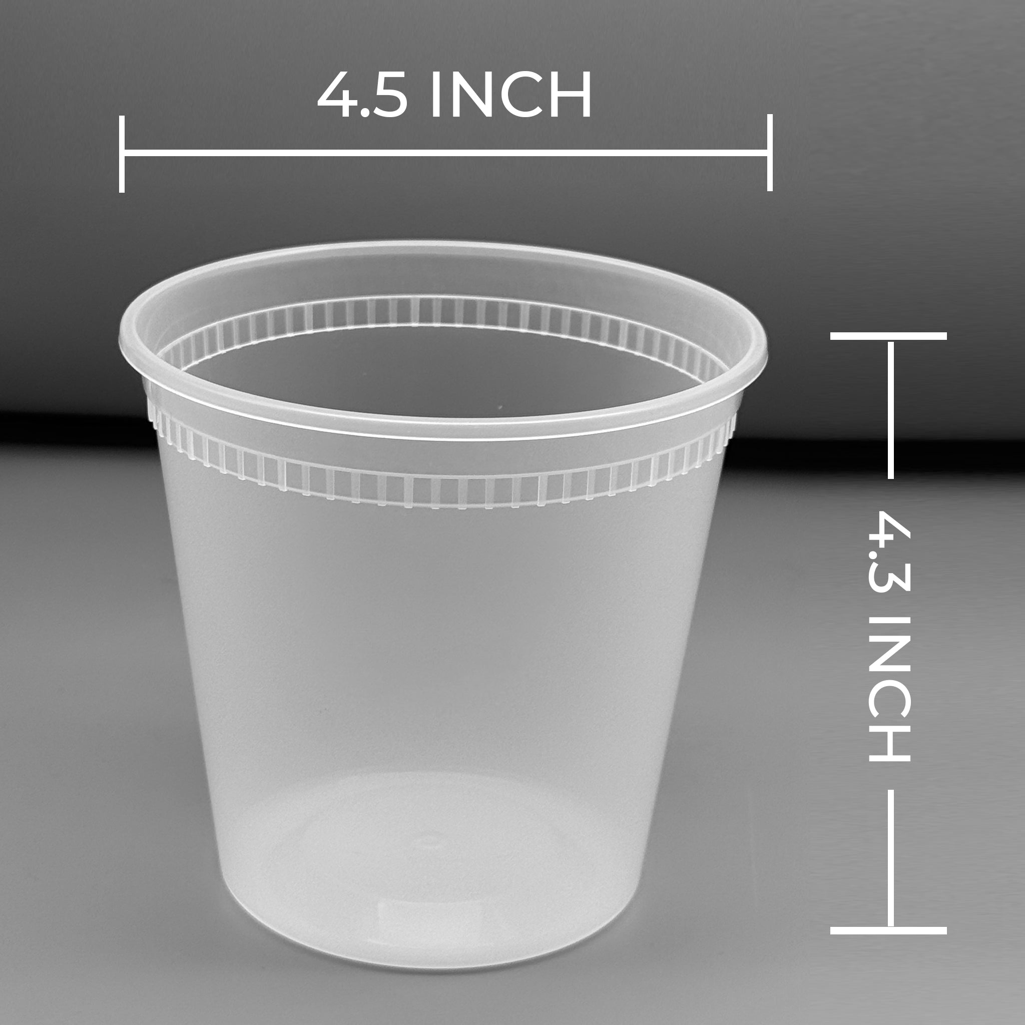 [240ct] 24oz PP Plastic Deli Containers with Lids | Clear