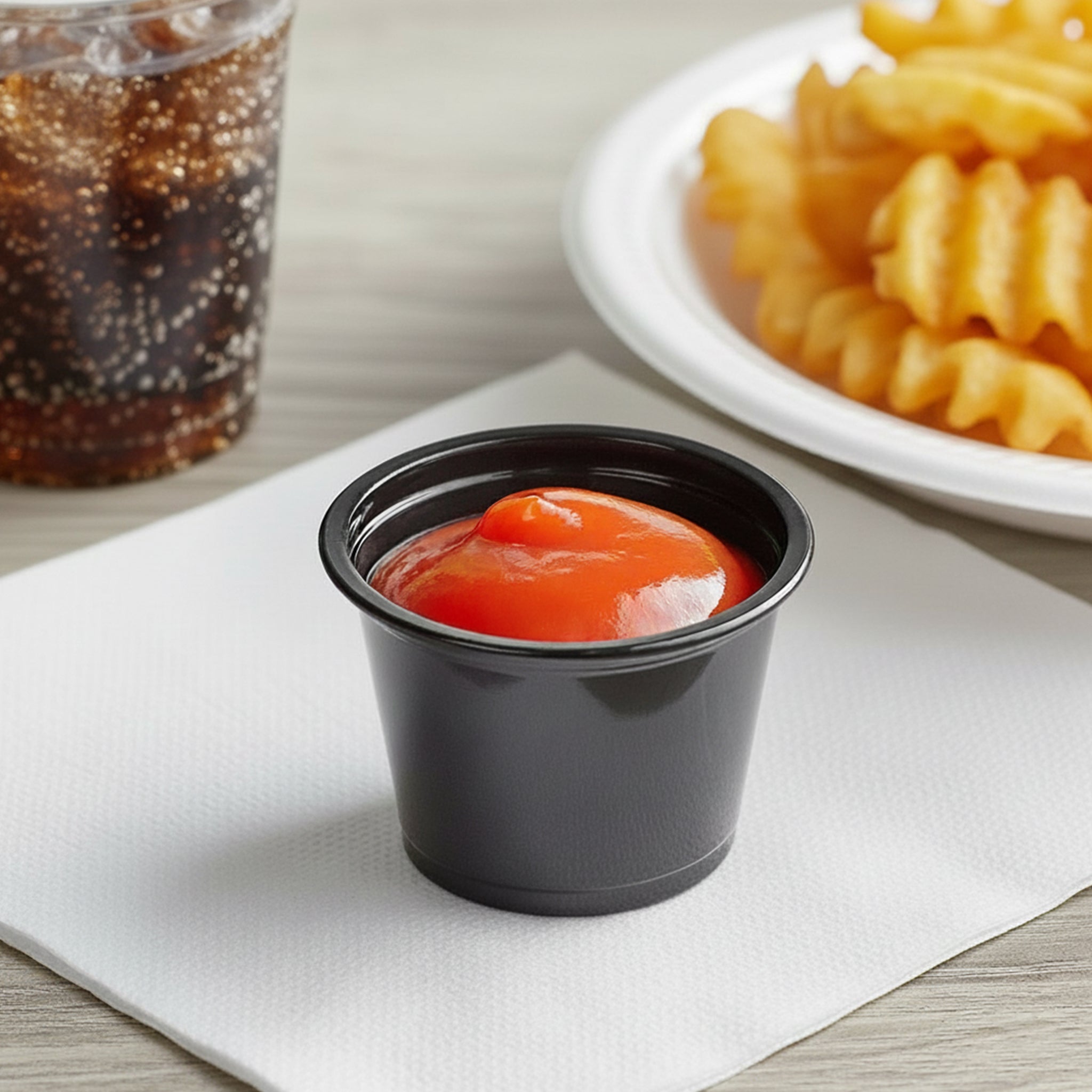 [2,500ct] 1 oz PP Plastic Portion Cups | Black - Biocean by Danube BlueBiocean