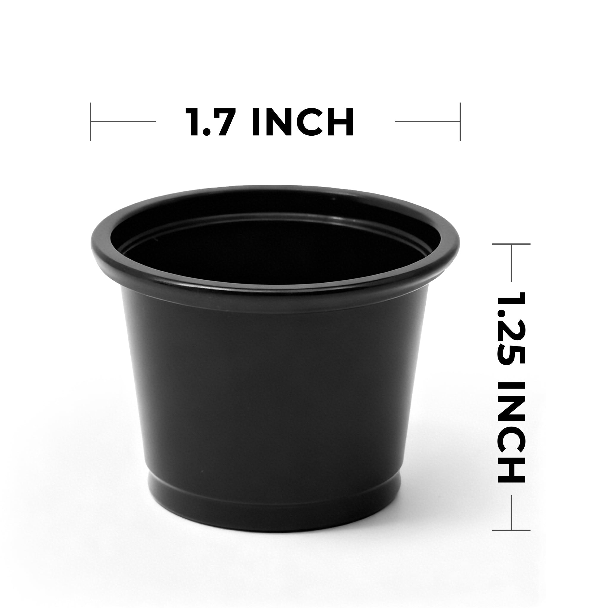 [2,500ct] 1 oz PP Plastic Portion Cups | Black - Biocean by Danube BlueBiocean