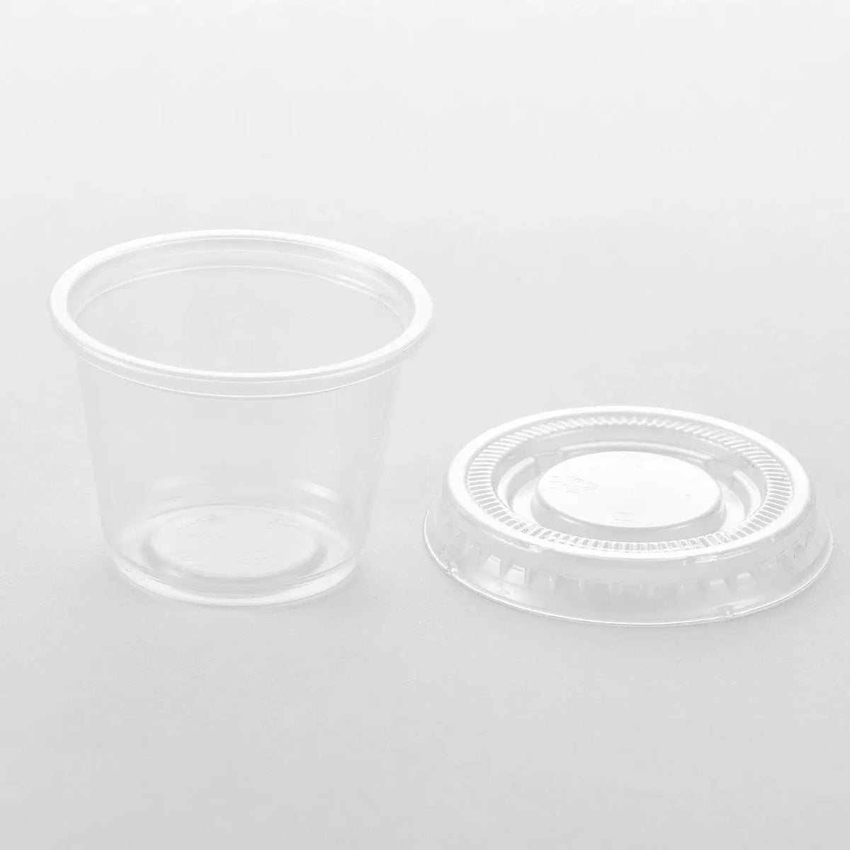 [2,500ct] 1oz PET Plastic Portion Cup Lids | Clear - Biocean by Danube BlueBiocean