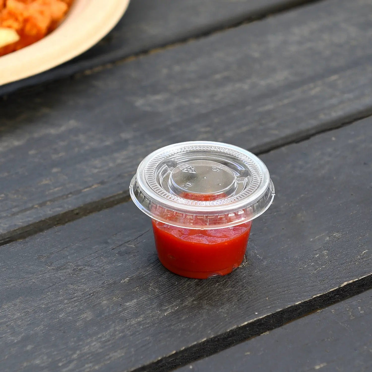 [2,500ct] 1oz PET Plastic Portion Cup Lids | Clear - Biocean by Danube BlueBiocean