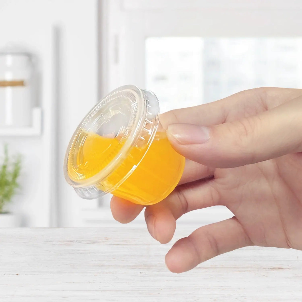 [2,500ct] 1oz PET Plastic Portion Cup Lids | Clear - Biocean by Danube BlueBiocean