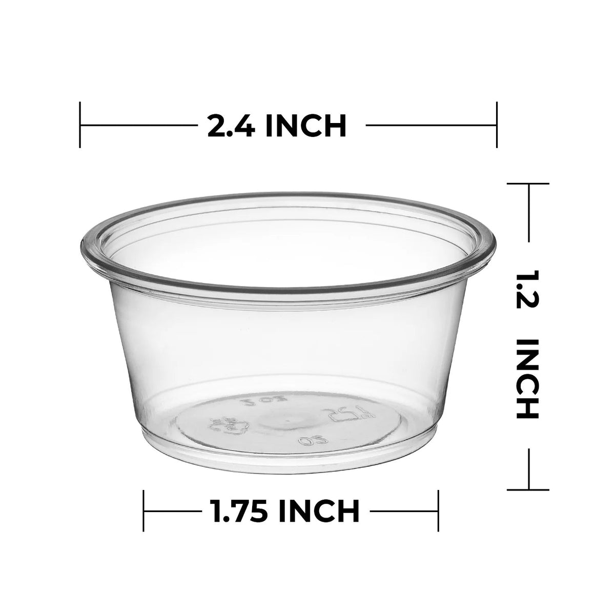 [2,500ct] 2 oz PP Plastic Portion Cups | Clear - Biocean by Danube BlueBiocean