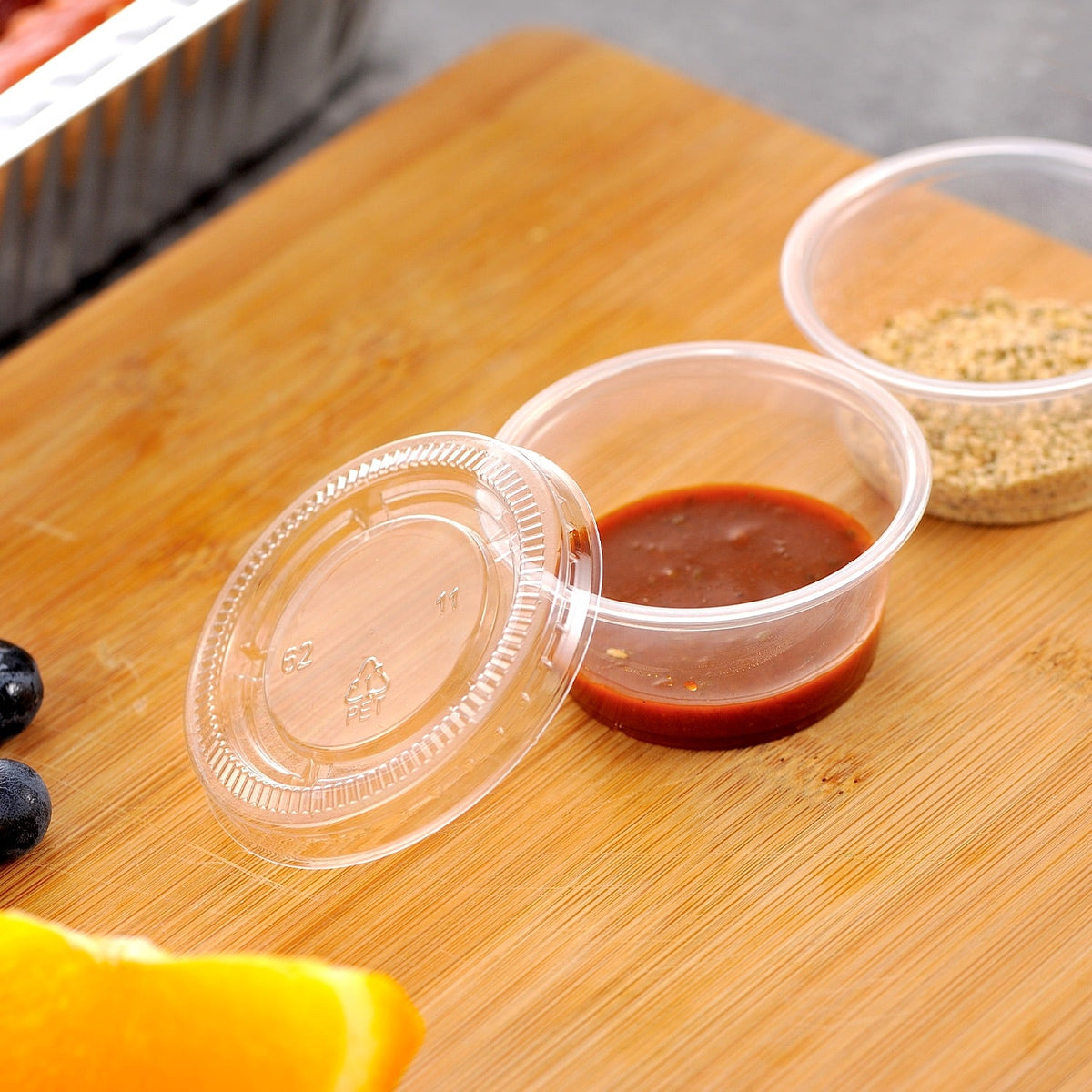 [2,500ct] 2oz PET Plastic Portion Cup Lids | Clear - Biocean by Danube BlueBiocean