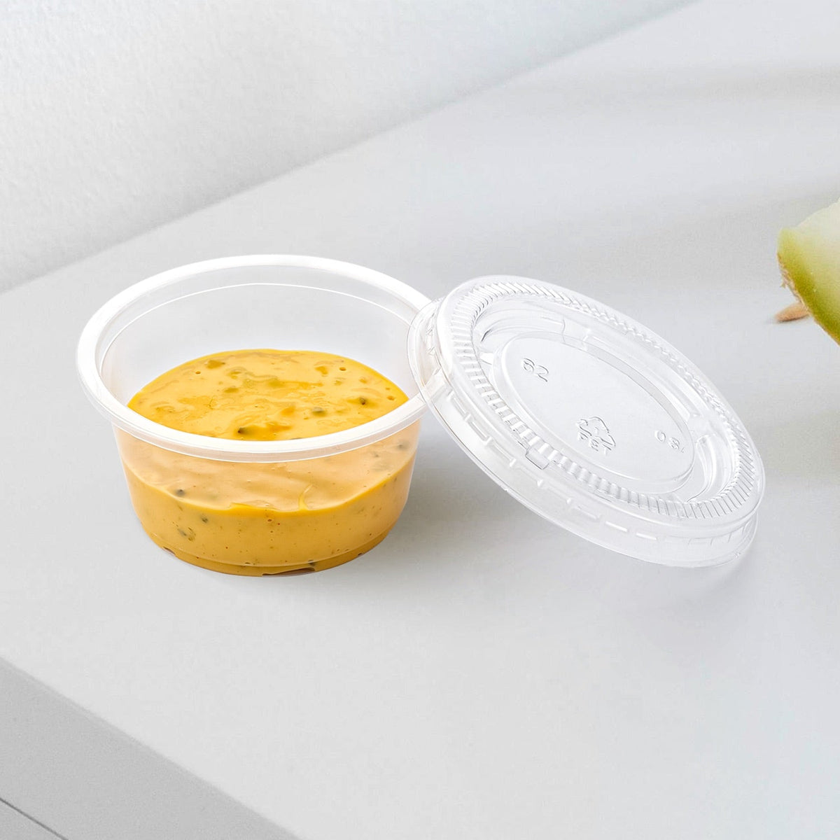 [2,500ct] 2oz PET Plastic Portion Cup Lids | Clear - Biocean by Danube BlueBiocean