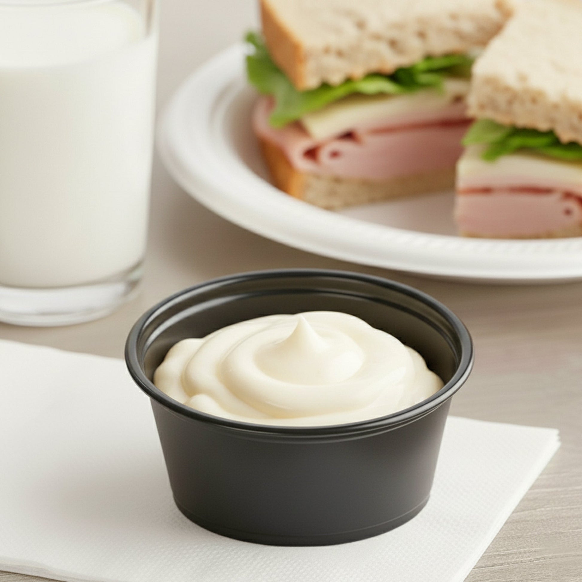 [2,500ct] 3.25 oz PP Plastic Portion Cups | Black - Biocean by Danube BlueBiocean