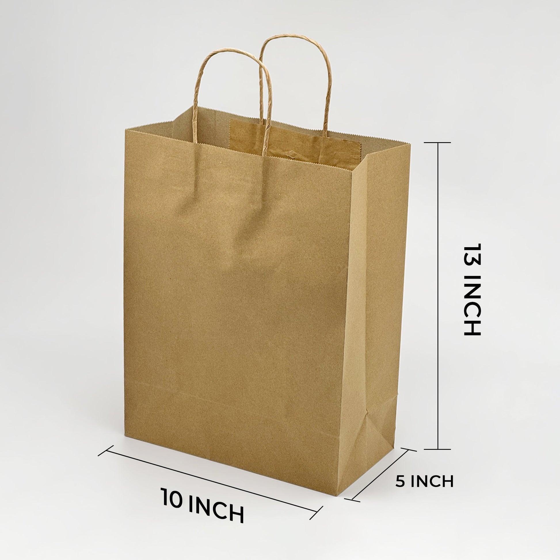 [250ct] 10" x 5"x 13 " Kraft Paper Customizable Shopping Bags with Handles | Natural - Biocean by Danube BlueBiocean