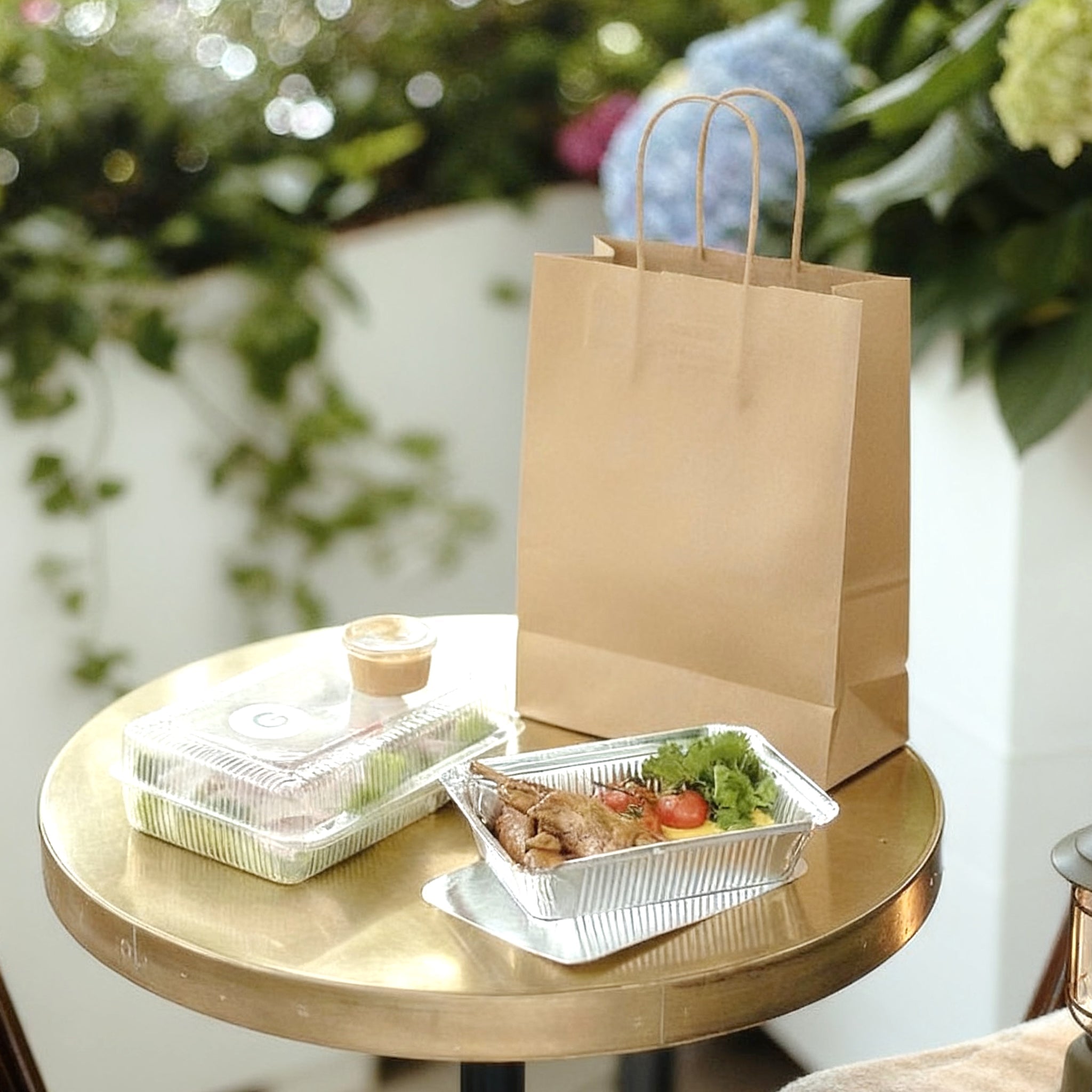 [250ct] 10" x 5"x 13 " Kraft Paper Customizable Shopping Bags with Handles | Natural - Biocean by Danube BlueBiocean
