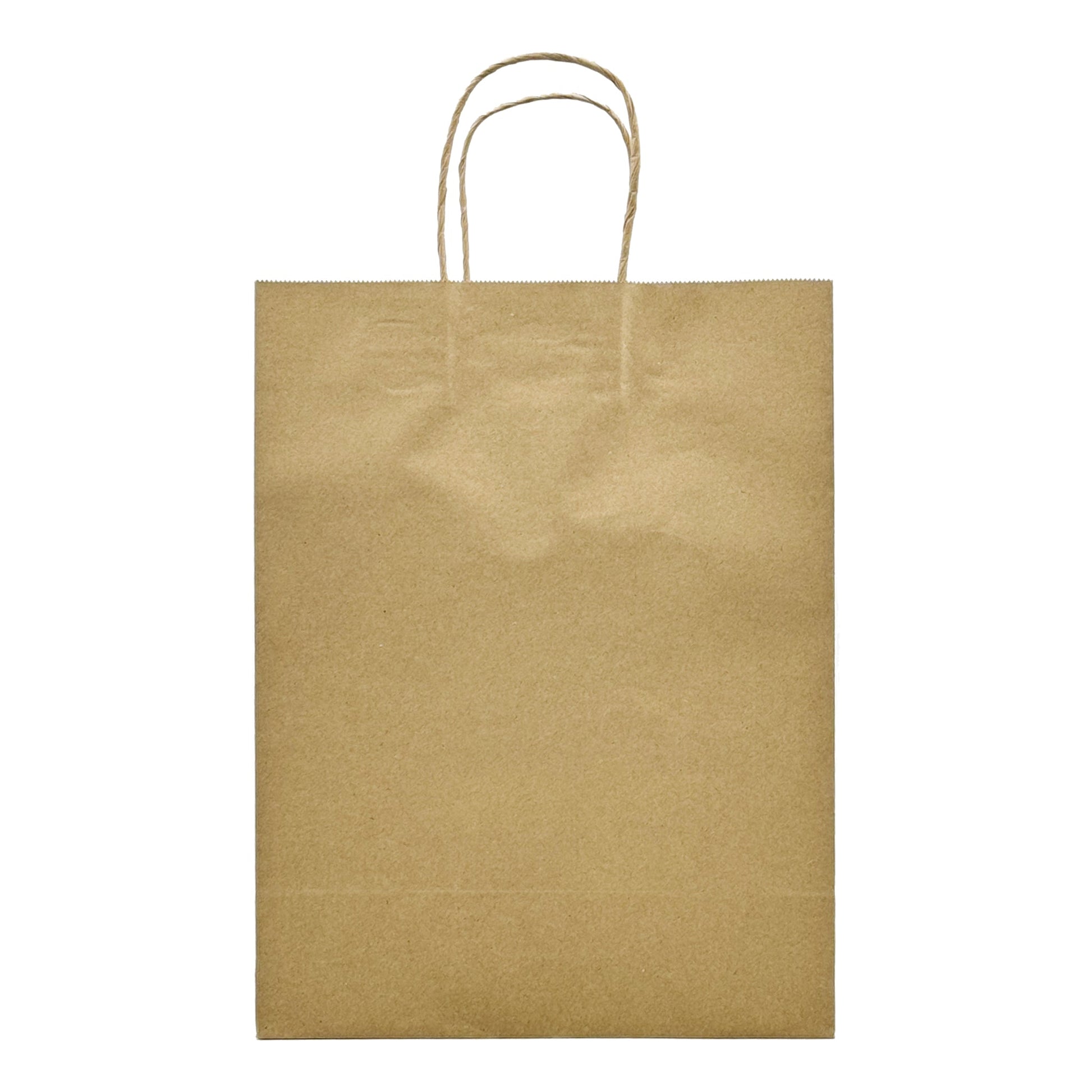 [250ct] 10" x 5"x 13 " Kraft Paper Customizable Shopping Bags with Handles | Natural - Biocean by Danube BlueBiocean