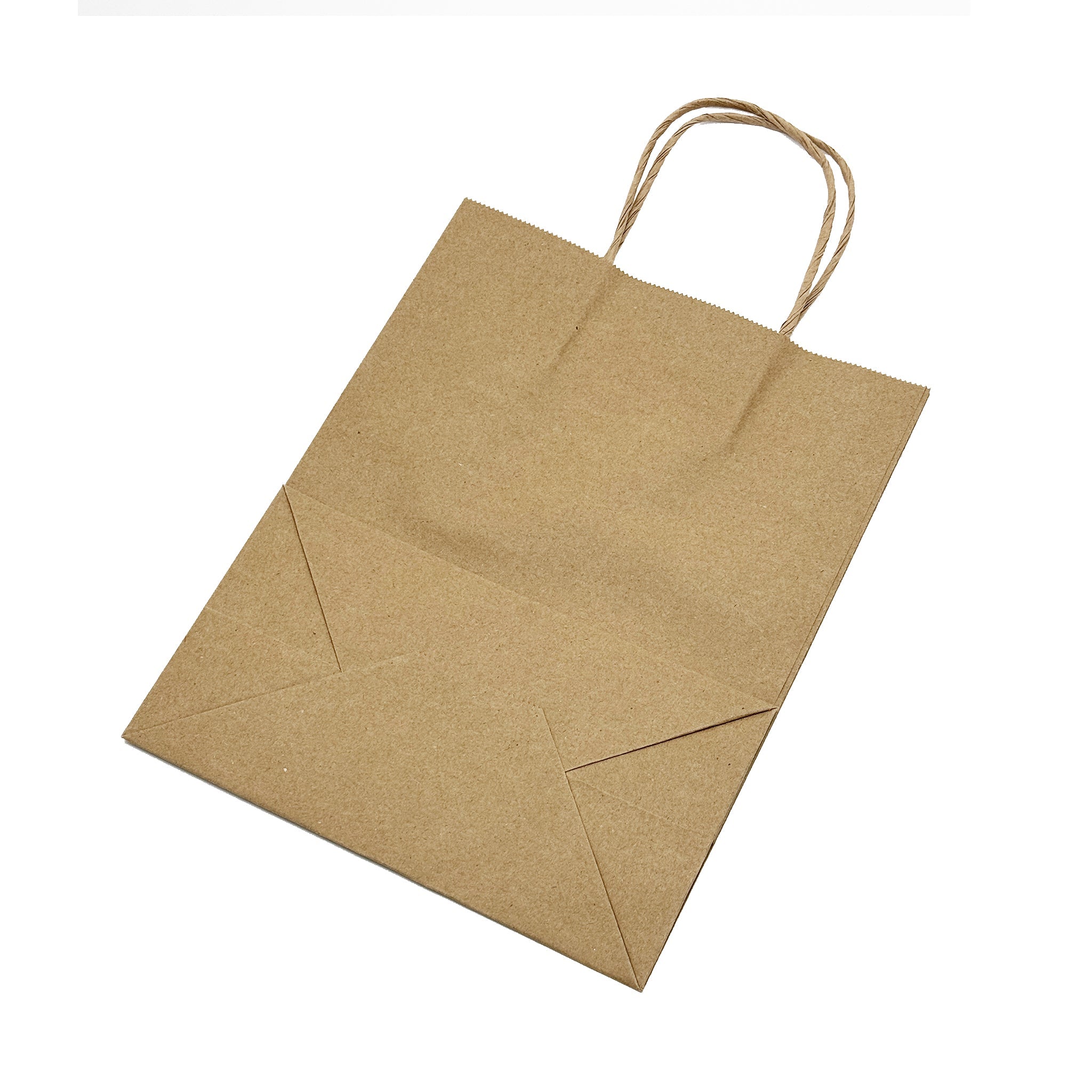 [250ct] 8" x 4.5" x 10" Kraft Paper Customizable Shopping Bags with Handles | Natural - Biocean by Danube BlueBiocean