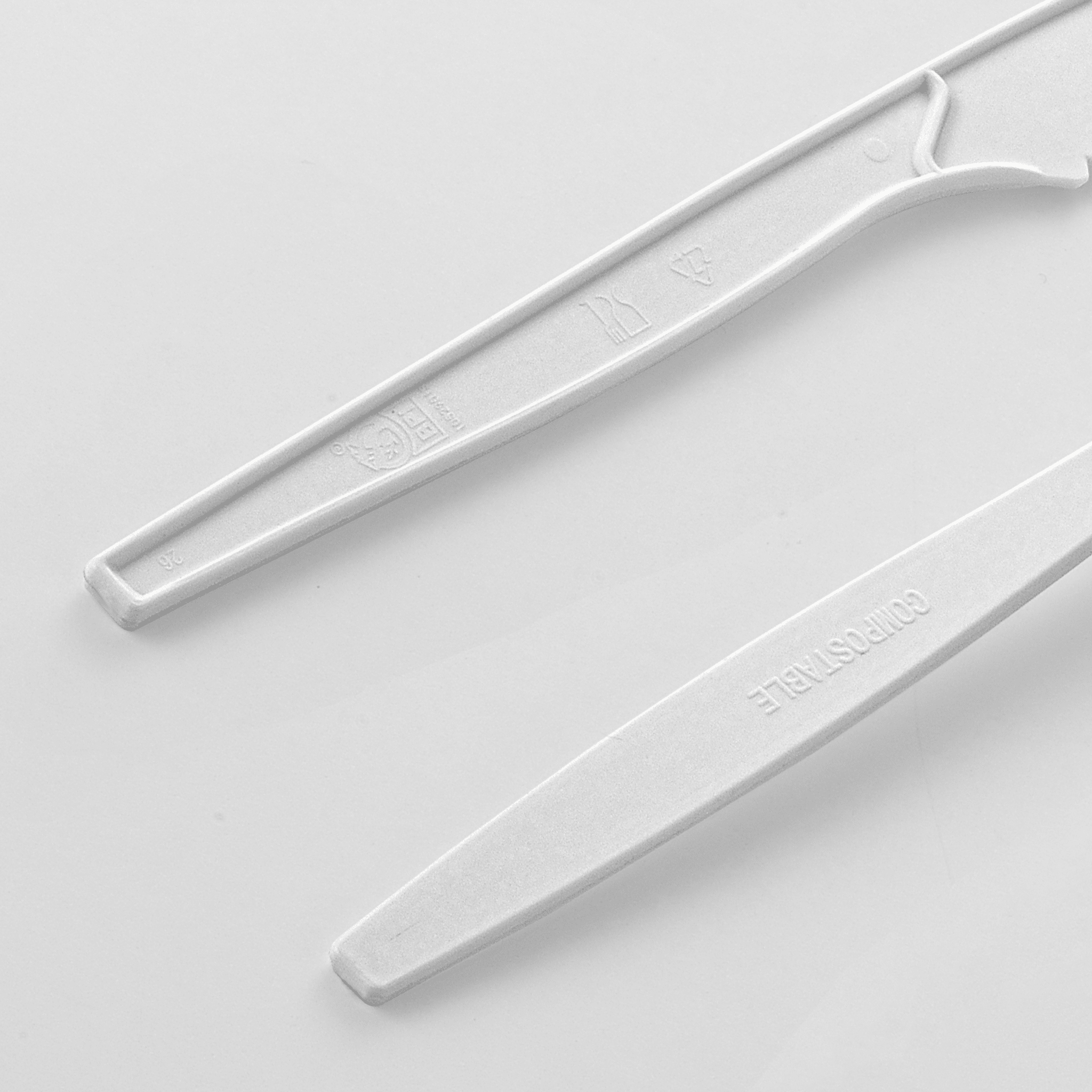 [250ct] PLA Heavy Weight Cutlery Kits (Knife, Fork, Napkin) | White - Biocean by Danube BlueBiocean