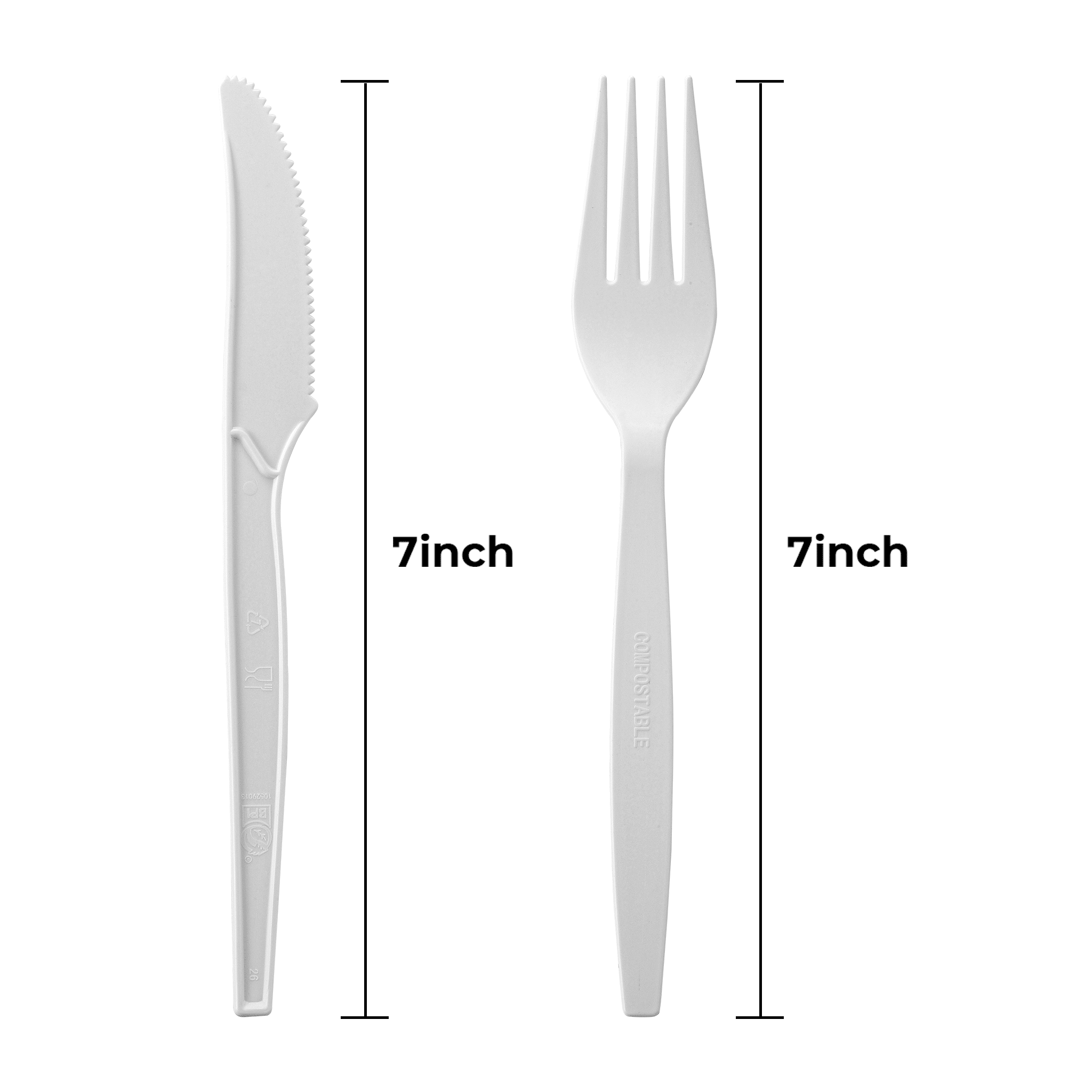 [250ct] PLA Heavy Weight Cutlery Kits (Knife, Fork, Napkin) | White - Biocean by Danube BlueBiocean