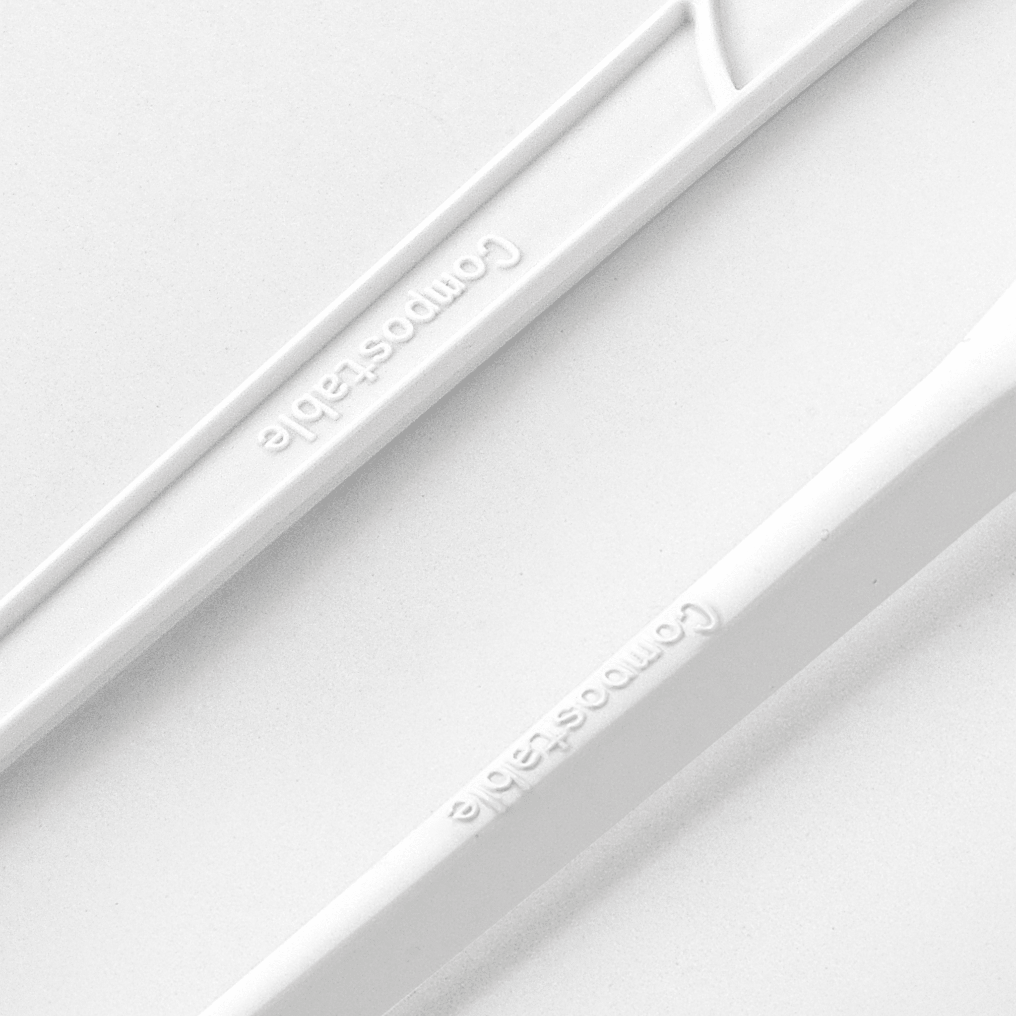 [250ct] PLA Heavy Weight Cutlery Kits (Knife, Fork, Napkin) | White - Biocean by Danube BlueBiocean