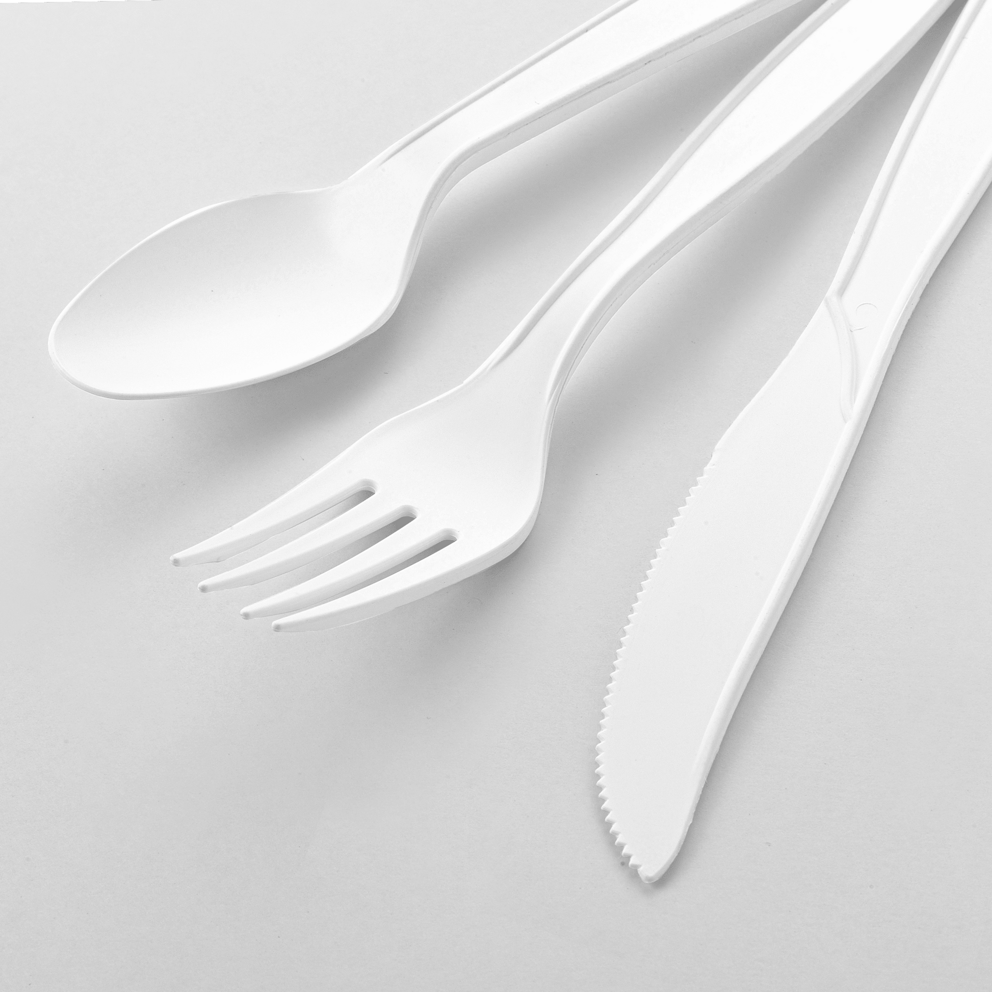 [250ct] PP Plastic Extra Heavy Weight Cutlery Kits(Knife,Fork,Tea Spoon,Napkin) | White - Biocean by Danube BlueBiocean