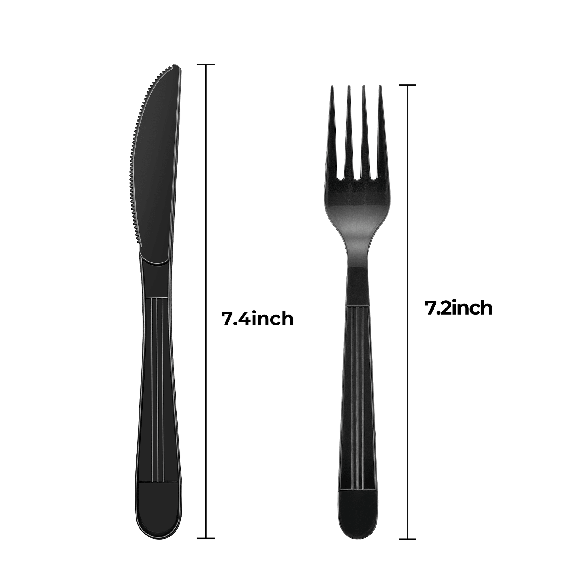 [250ct] PP Plastic Heavy Weight Cutlery Kits(Knife, Fork, Napkin, Salt and Pepper) | Black - Biocean by Danube BlueBiocean