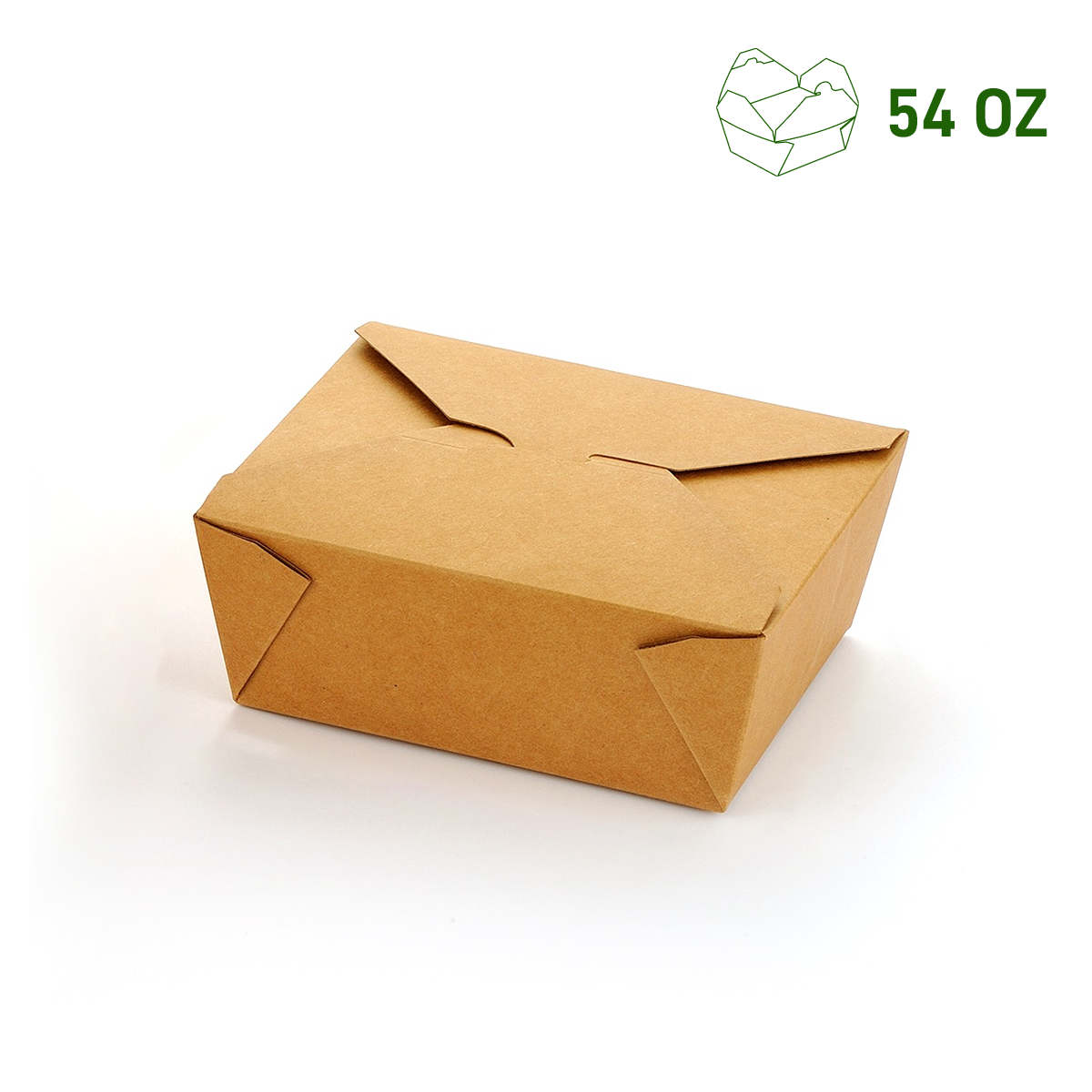 [200ct] Kraft Microwavable Folded Paper #2 Take-Out Containers | 54oz