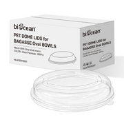 [300ct] PET Dome Lids for 26 oz. Bagasse Oval Bowls | Clear