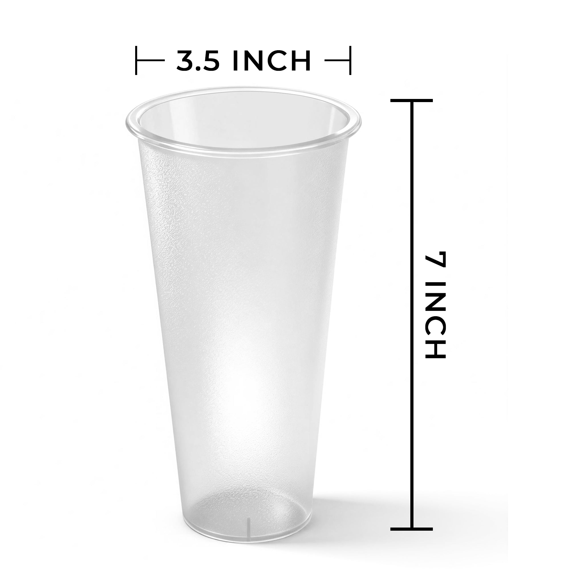 [500 ct] 24oz Tall Premium PP Cups | 90 mm | White frosted