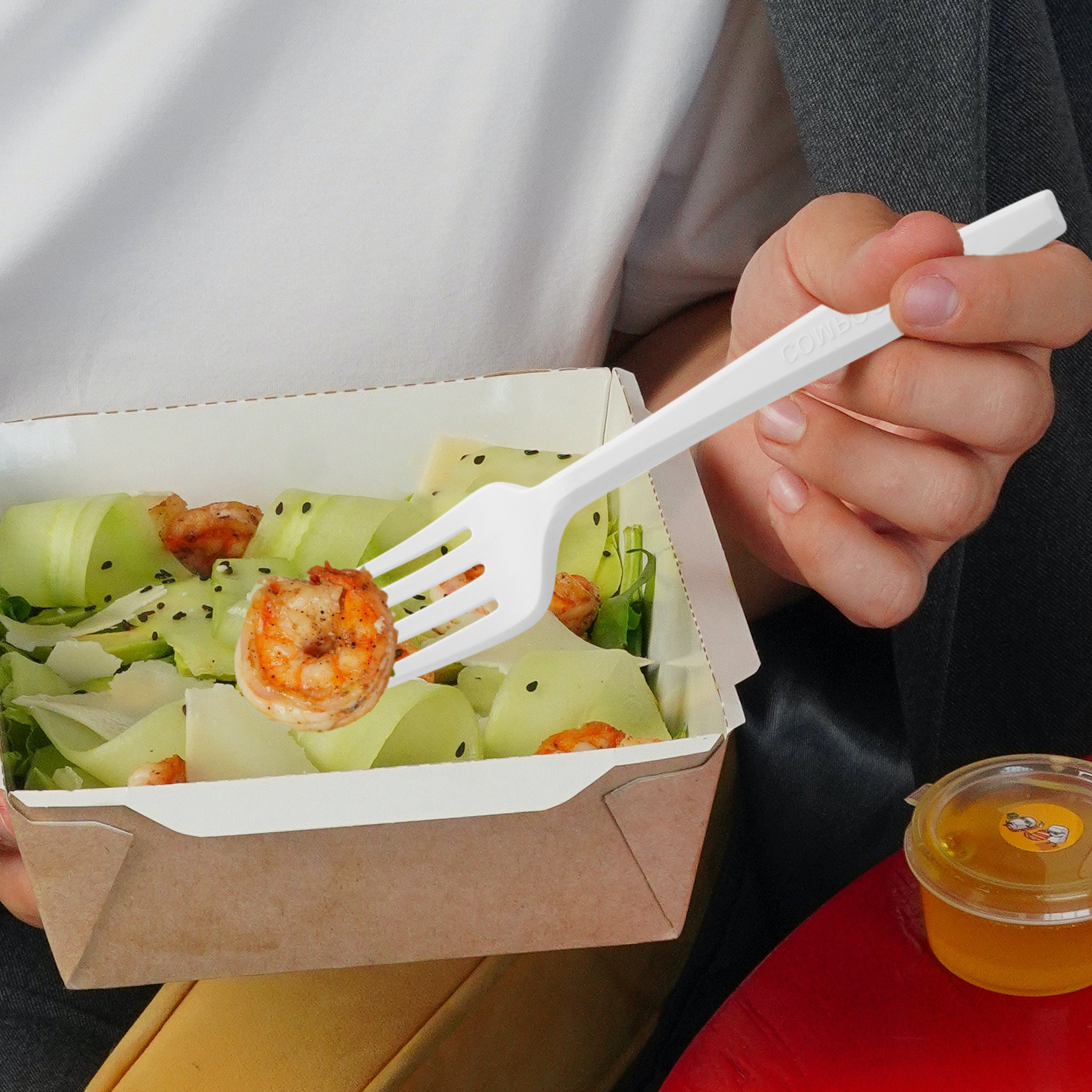 [150ct] Compostable PLA Heavy Weight Forks | Whtie
