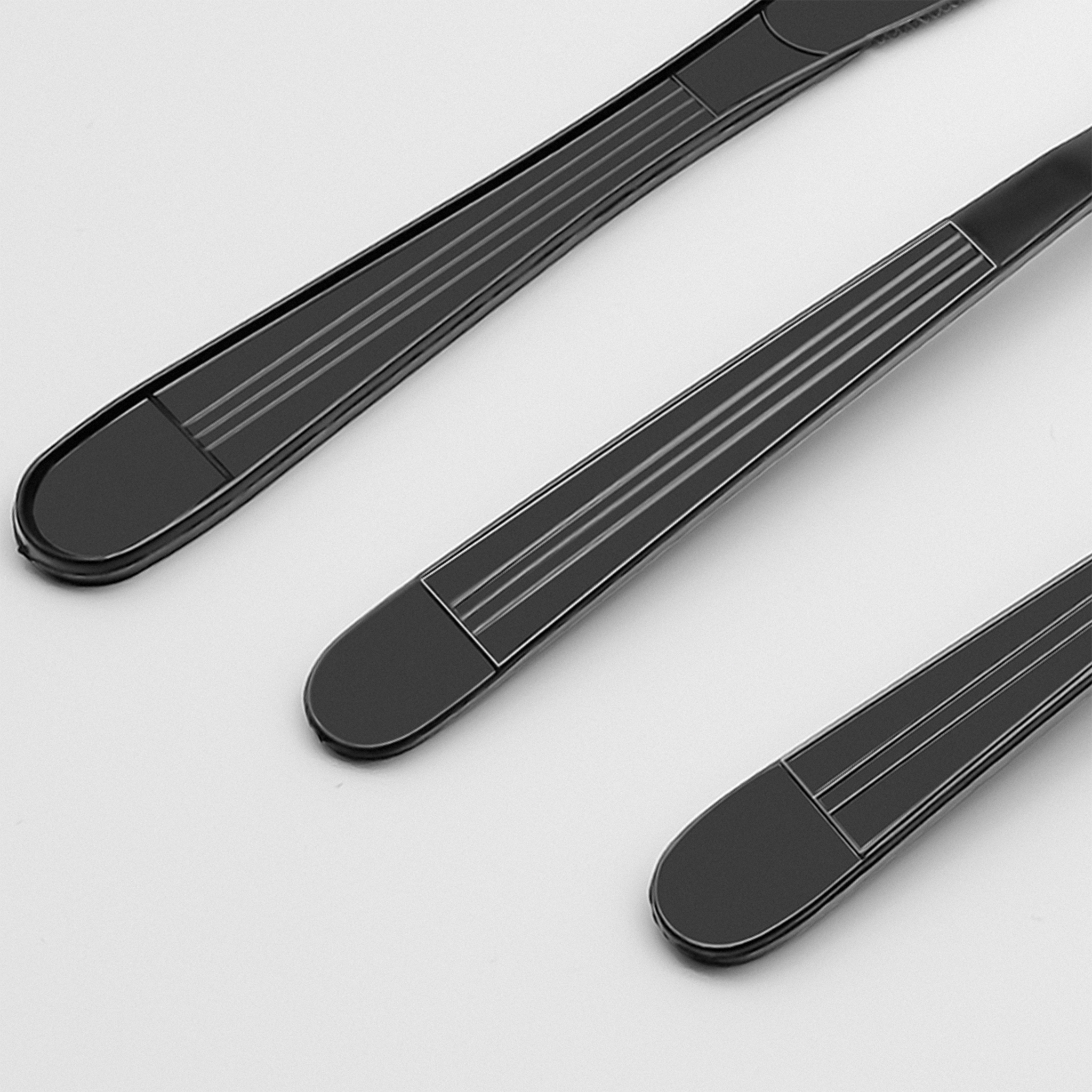 [250ct] PP Plastic Heavy Weight Cutlery Kits(Knife, Fork, Tea Spoon, Napkin) | Black