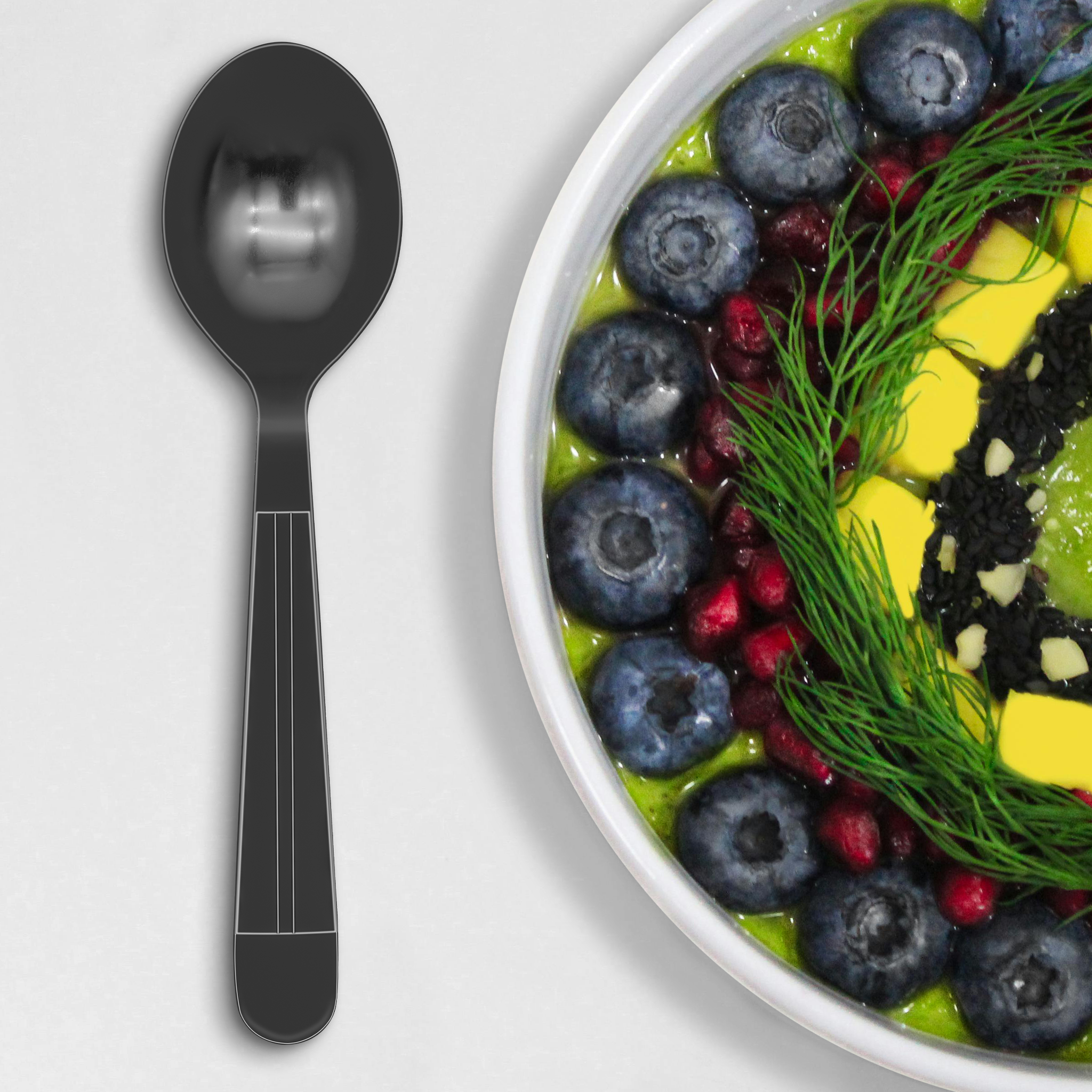 [1,000ct] PP Plastic Heavy Weight Soup Spoons | Black