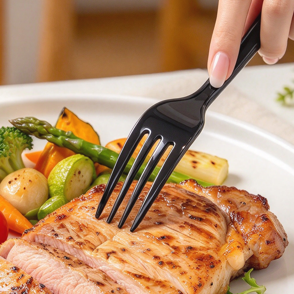 [600 ct] PS Plastic Extra Heavy Weight Forks | Black