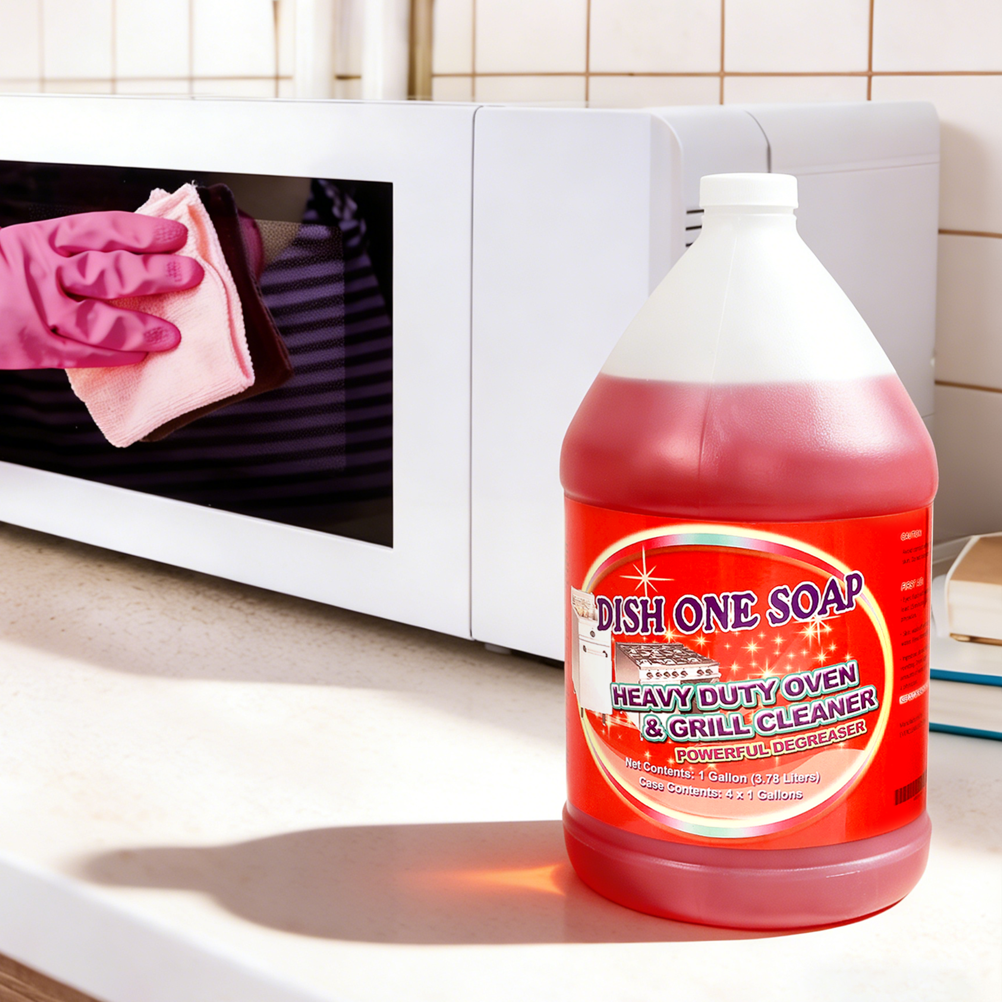 [4ct]  Dish One Soap 1 Gallon Heavy Duty Oven & Grill Cleaner