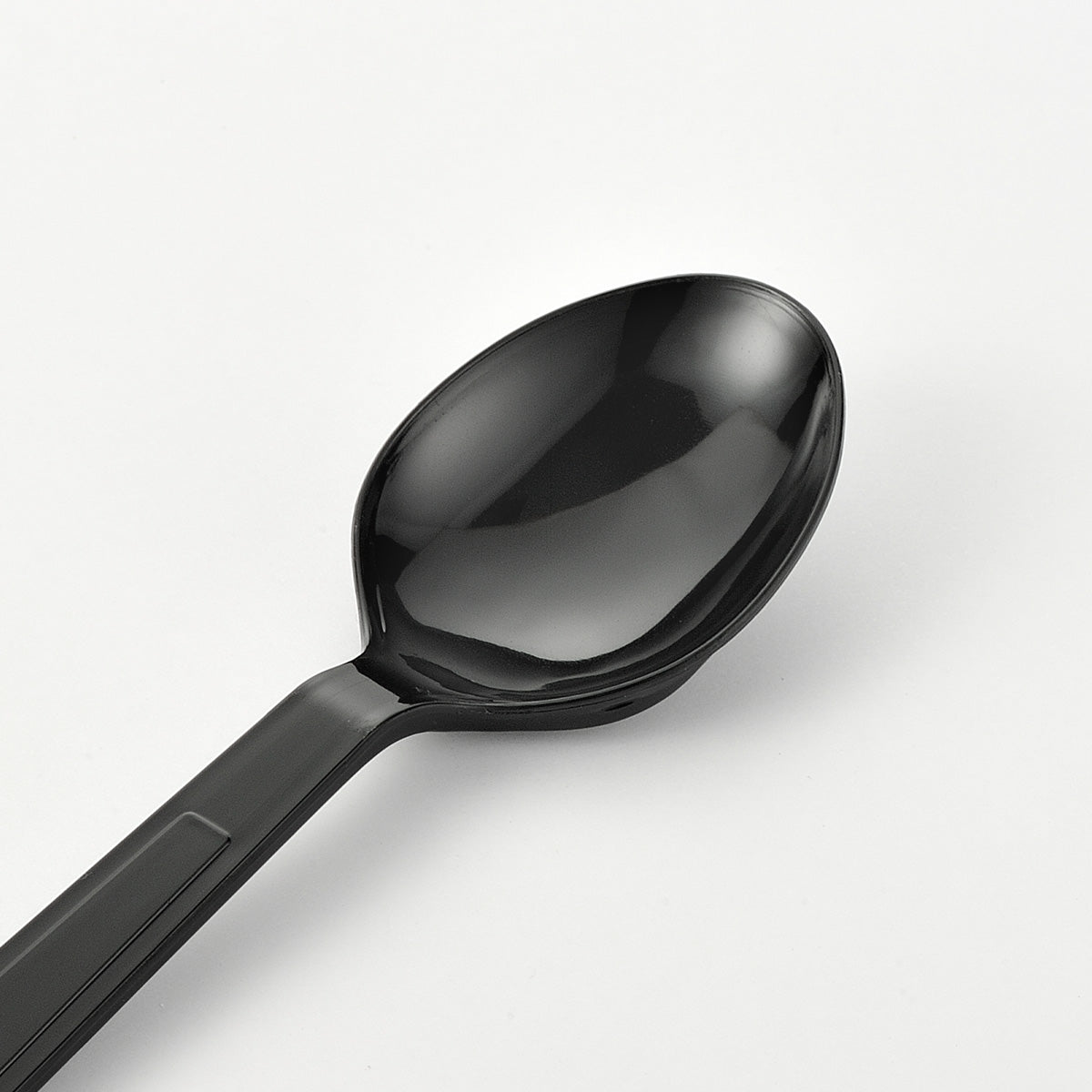 [1,000ct] PS Plastic Extra Heavy Weight Wrapped Soup Spoons | Black
