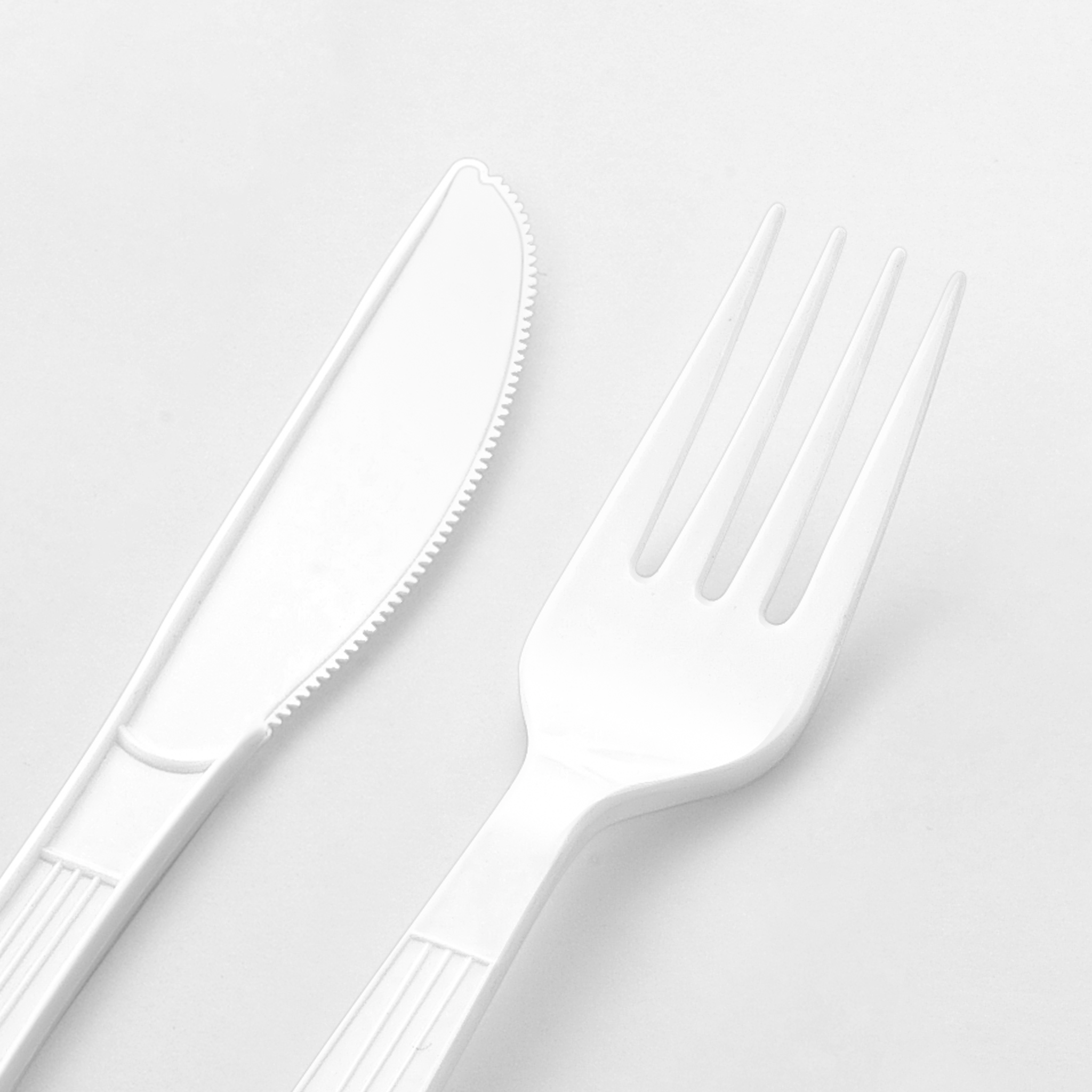 [500ct] PP Plastic Heavy Weight Cutlery Kits (Knife, Fork, Napkin) | White