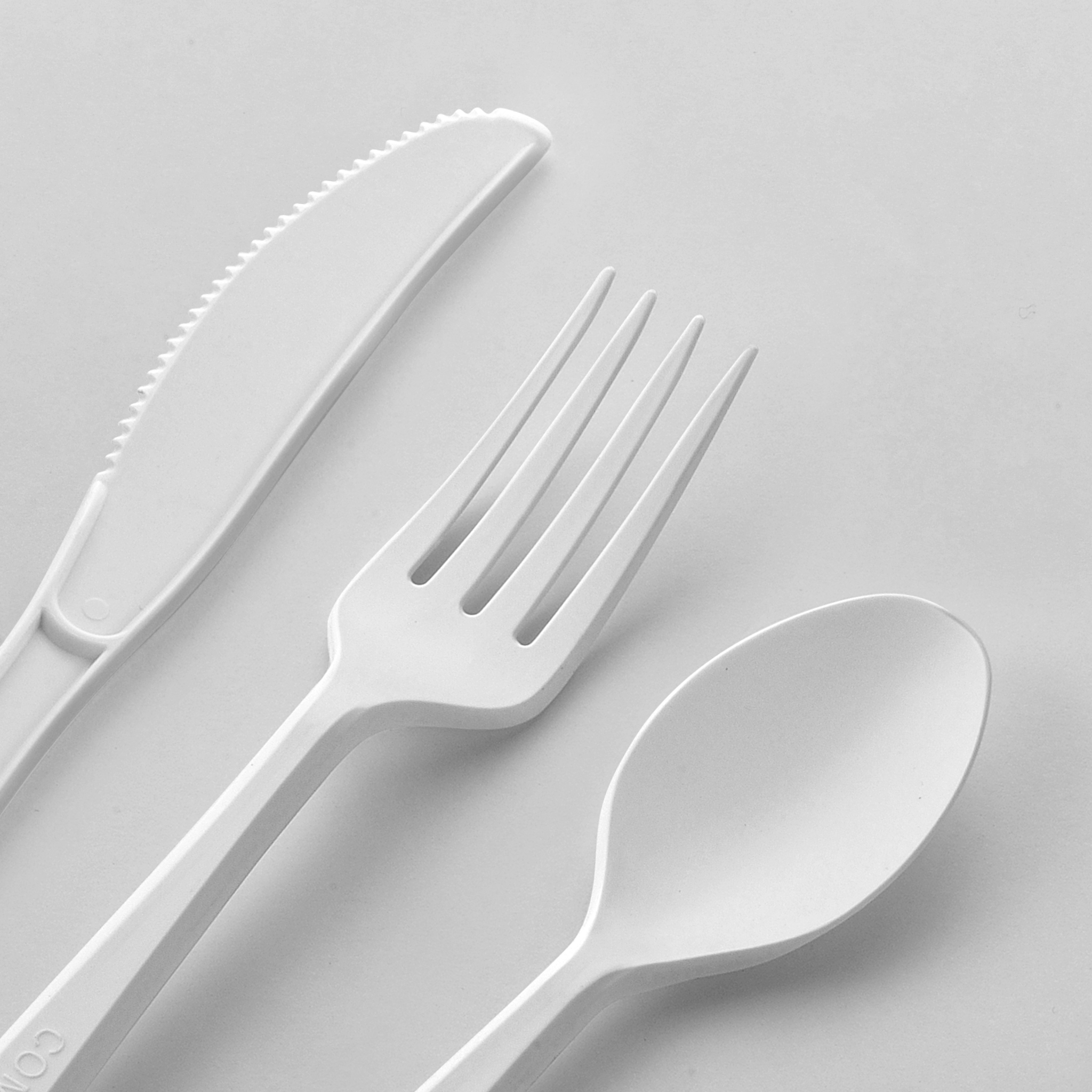 [150 ct] PLA Heavy Weight Mixed Cutlery (Fork, Knife, Spoon) | White