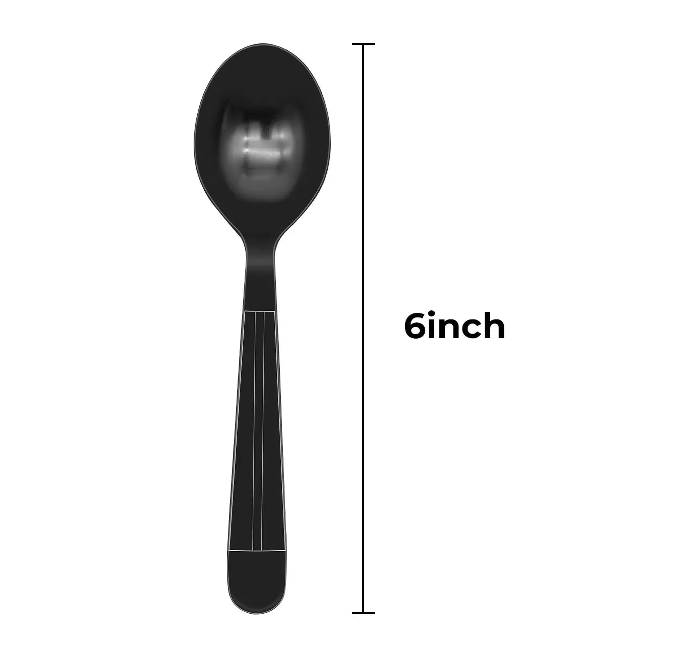 Heavy Weight Black PP Plastic Wrapped Soup Spoons - 1,000/Case