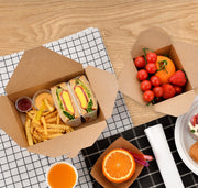 47oz Kraft Paper Take-Out Boxes - 200/Case
