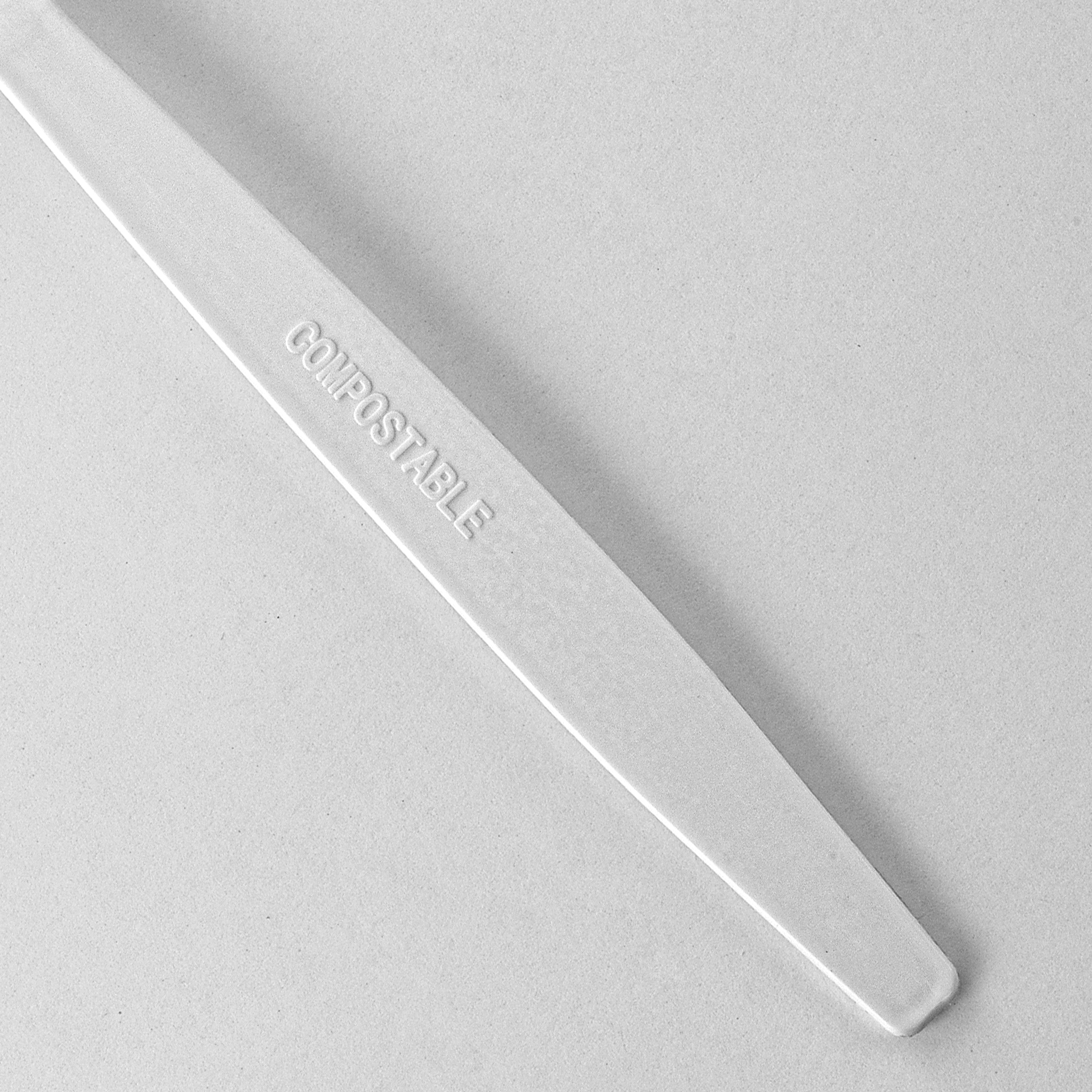 [500ct] PLA Heavy Weight Tea Spoons with a Free Eco Bag | White