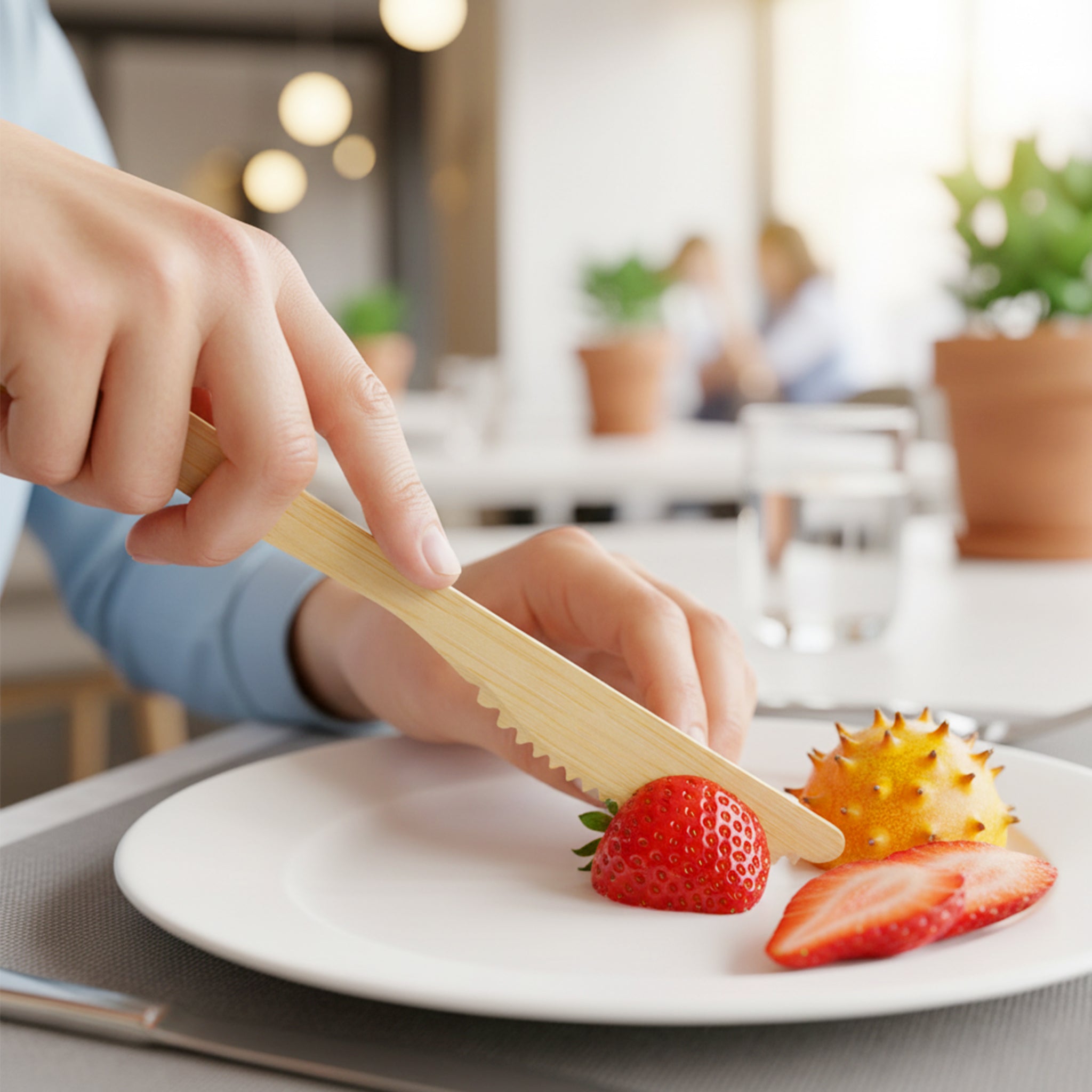 [1,000ct] 6.7" Compostable Bamboo Knife | Brown