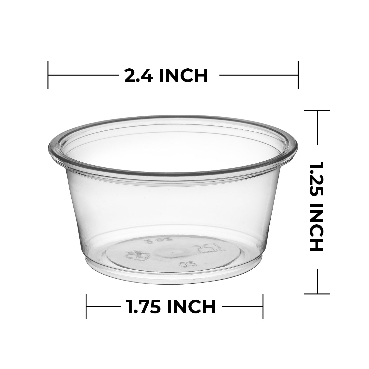 2 oz Clear PP Plastic Portion Cups-2,500/Case