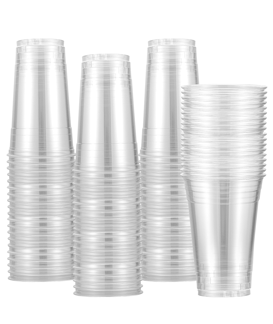 [300 ct] 32 oz PET Cold Cups | 107mm | Clear - Biocean by Danube BlueBiocean