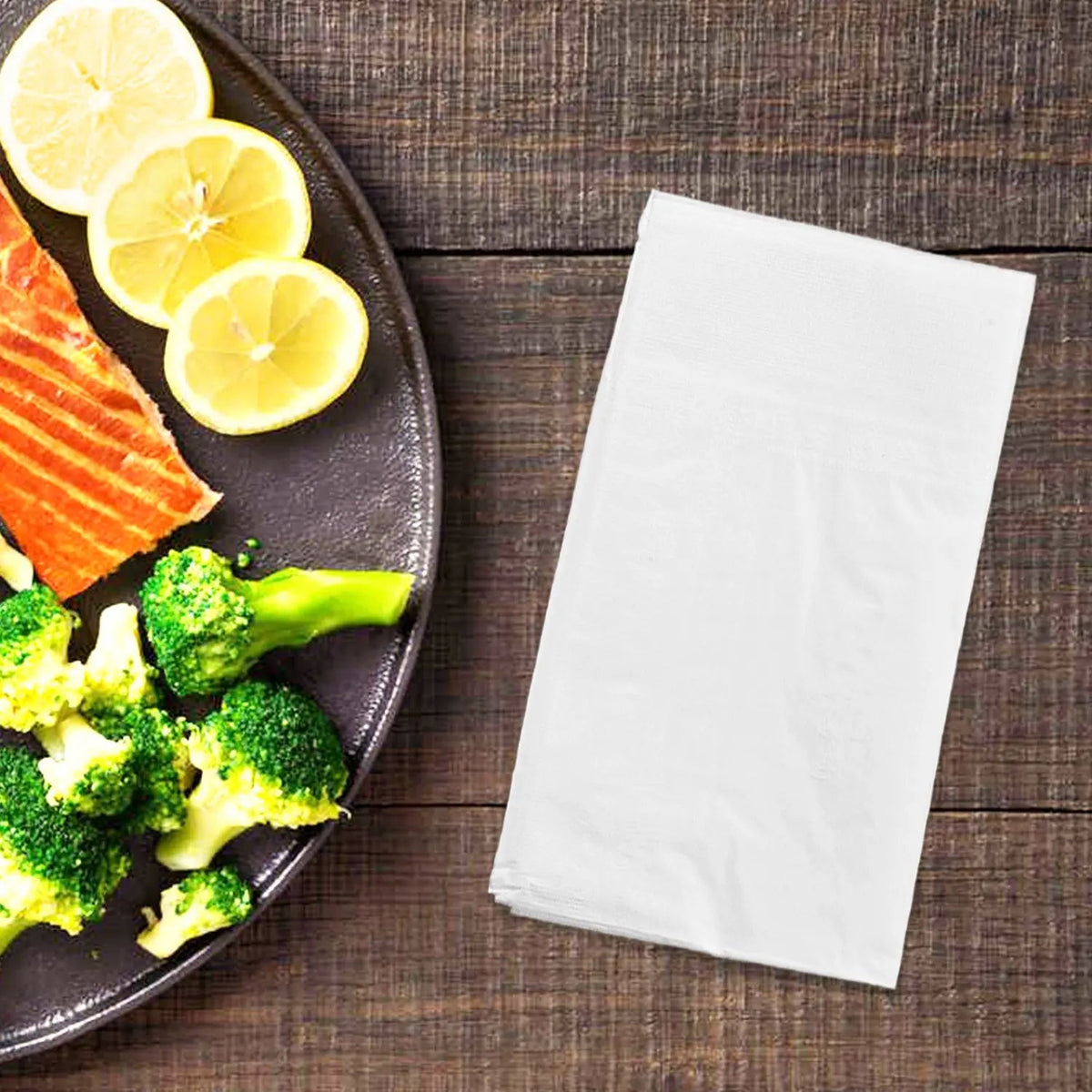 [3,000ct] 15" x 17" 2-Ply Dinner Napkins | 1/8 Fold | White - Biocean by Danube BlueBiocean