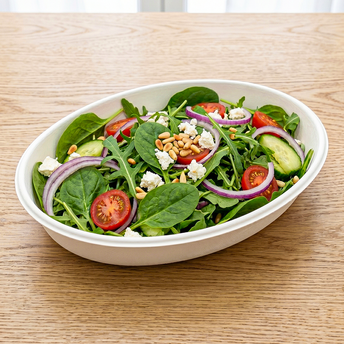 [300ct] 26oz Compostable Bagasse Bowls | Oval | White - Biocean by Danube BlueBiocean