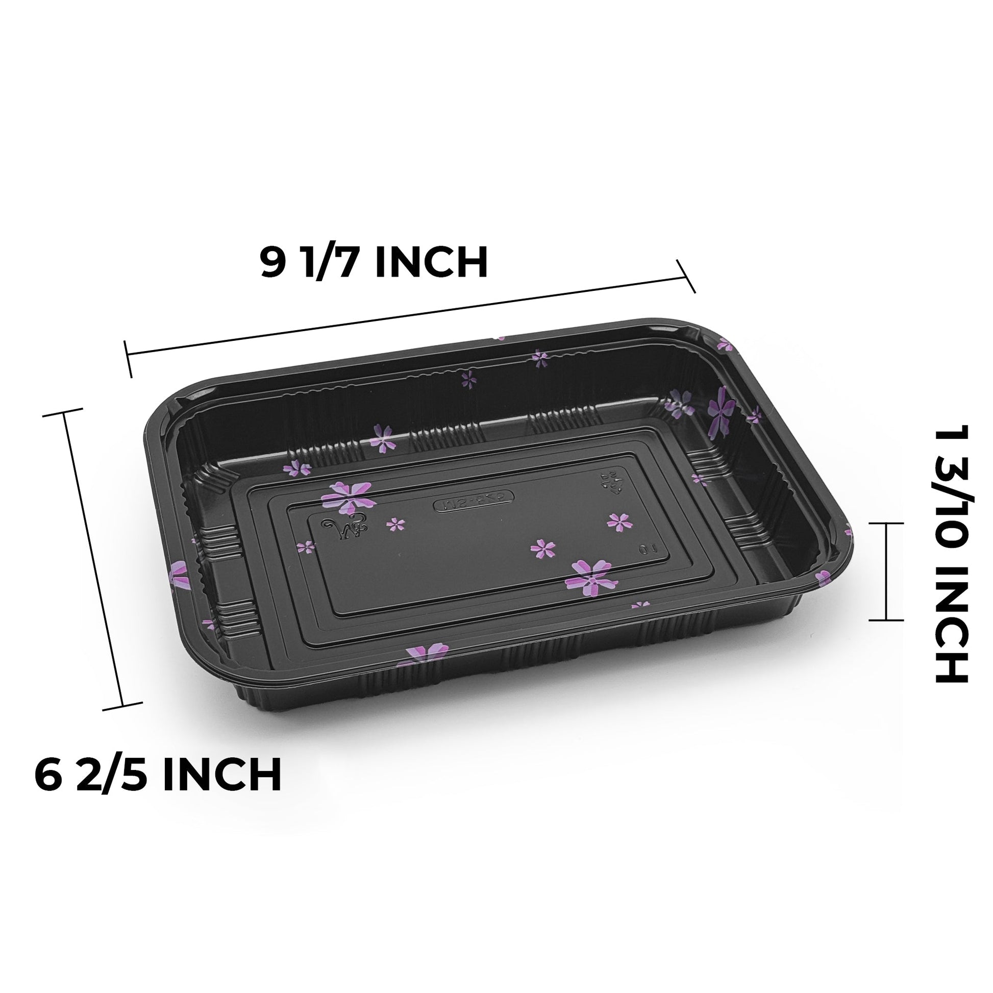 [300ct] 9 1/7" x 6 2/5" PS Plastic Rectangular Food Containers & Lids | Black - Biocean by Danube BlueBiocean