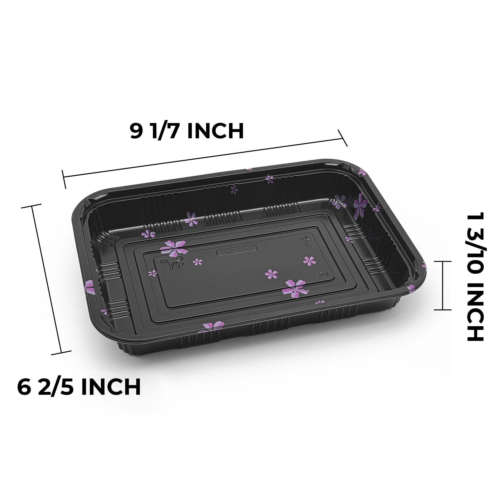 [300ct] 9 1/7" x 6 2/5" PS Plastic Rectangular Food Containers & Lids | Black - Biocean by Danube BlueBiocean