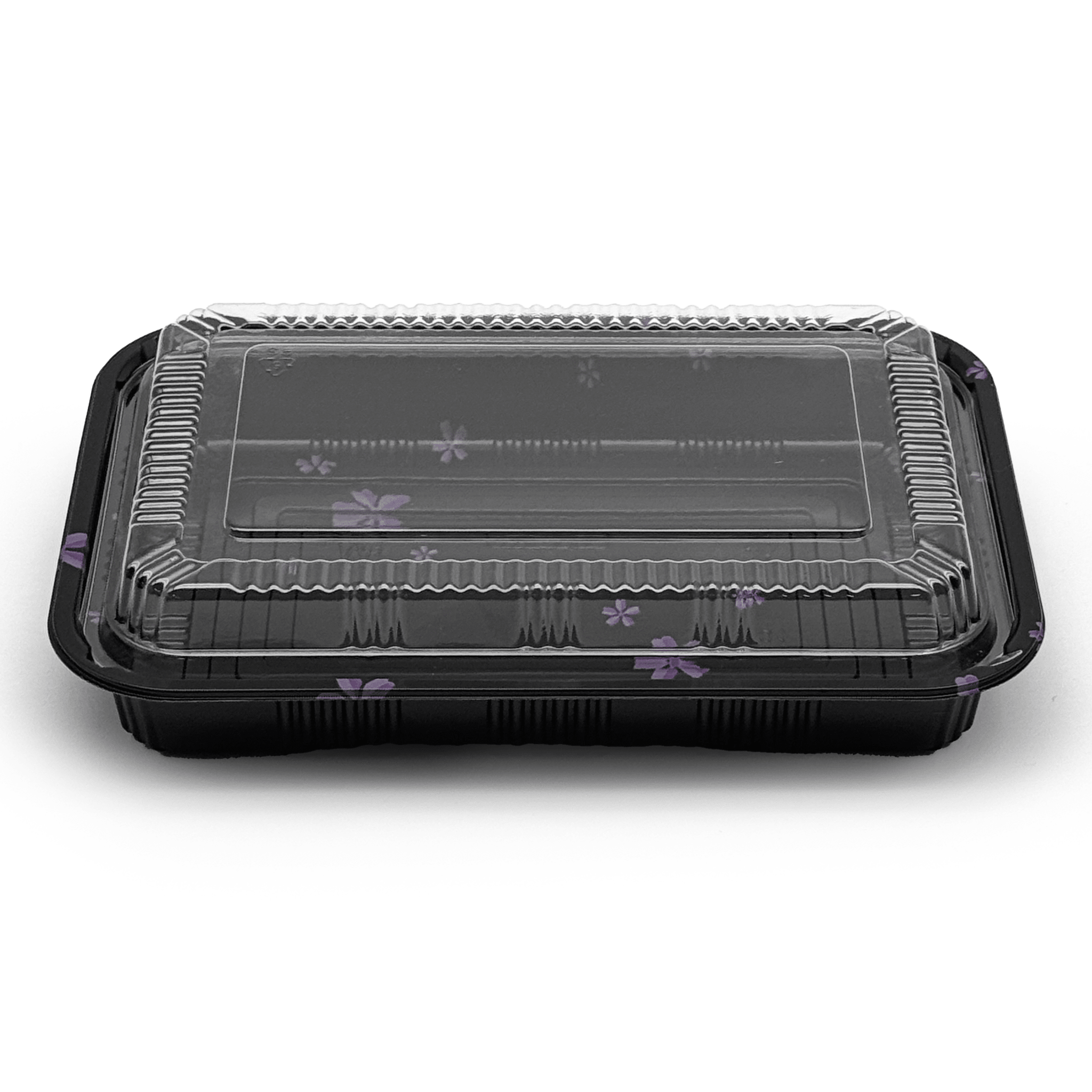 [300ct] 9 1/7" x 6 2/5" PS Plastic Rectangular Food Containers & Lids | Black - Biocean by Danube BlueBiocean
