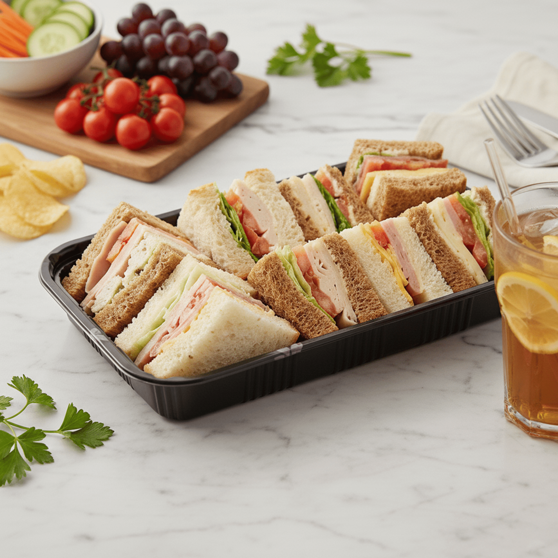[300ct] 9 1/7" x 6 2/5" PS Plastic Rectangular Food Containers & Lids | Black - Biocean by Danube BlueBiocean