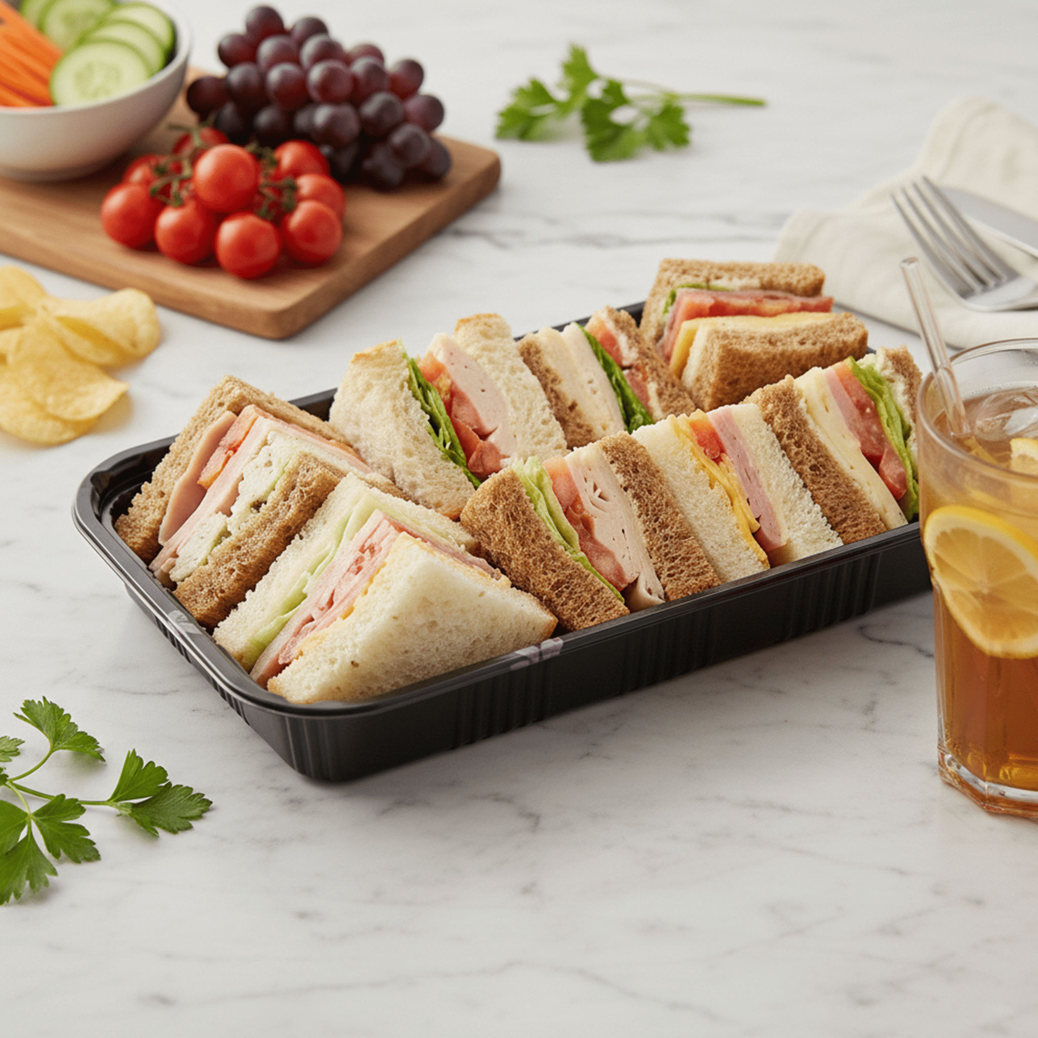 [300ct] 9 1/7" x 6 2/5" PS Plastic Rectangular Food Containers & Lids | Black - Biocean by Danube BlueBiocean