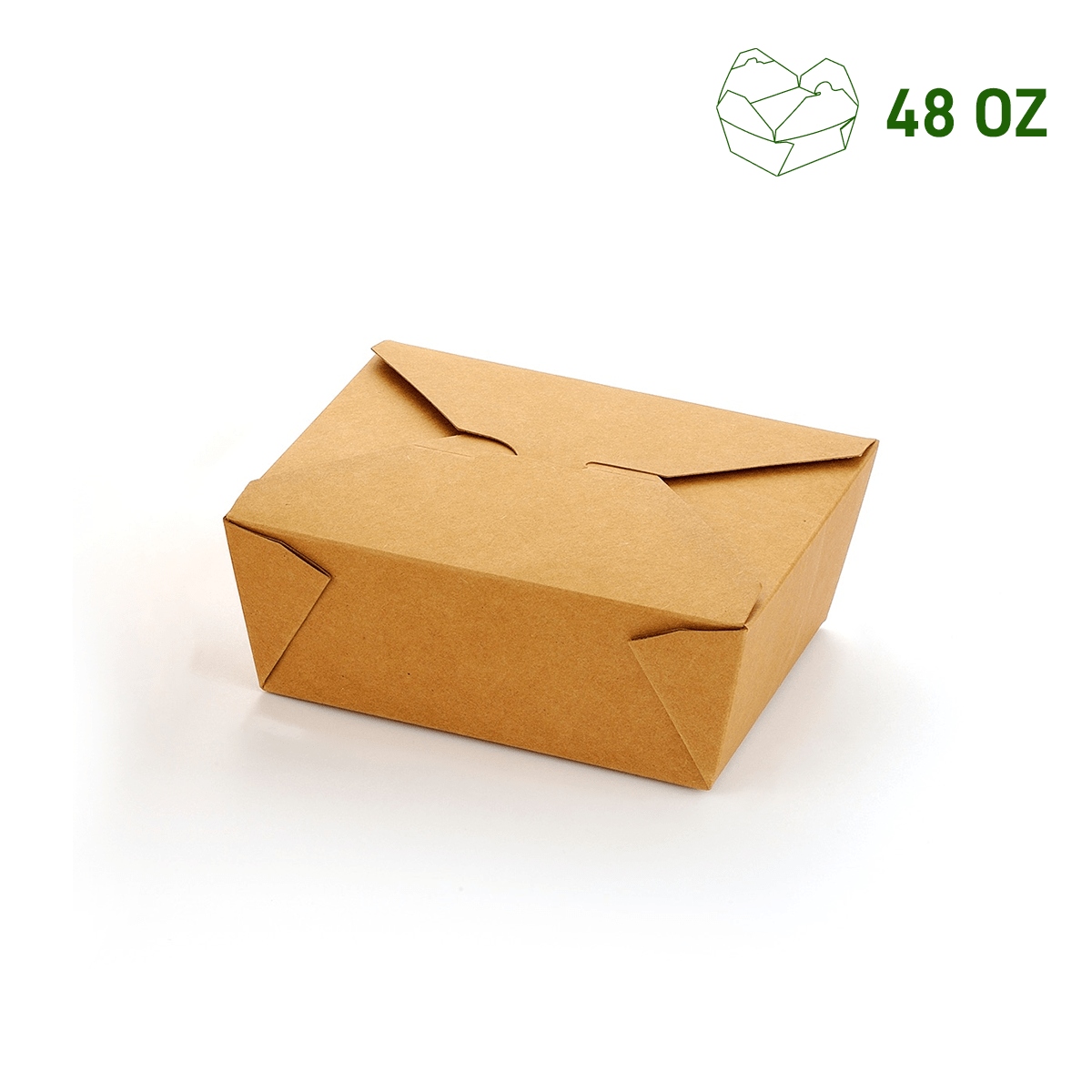 [300ct] Kraft Microwavable Folded Paper 8 Take - Out Containers | 48oz - Biocean by Danube BlueBiocean