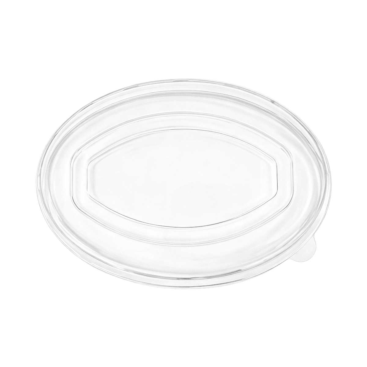 [300ct] PET Dome Lids for 26 oz. Bagasse Oval Bowls | Clear - Biocean by Danube BlueBiocean