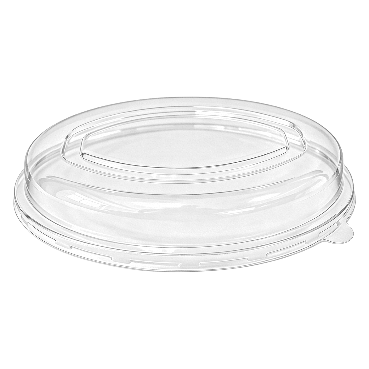 [300ct] PET Dome Lids for 26 oz. Bagasse Oval Bowls | Clear - Biocean by Danube BlueBiocean