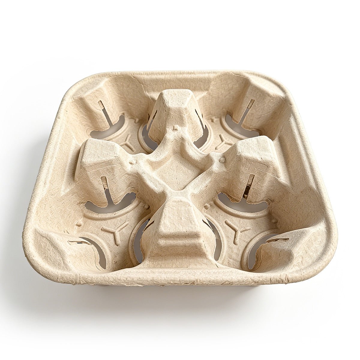 [300ct] Pulp Fiber Drink Carrier | Hold 4 Cups | 8 - 32oz - Biocean by Danube BlueBiocean