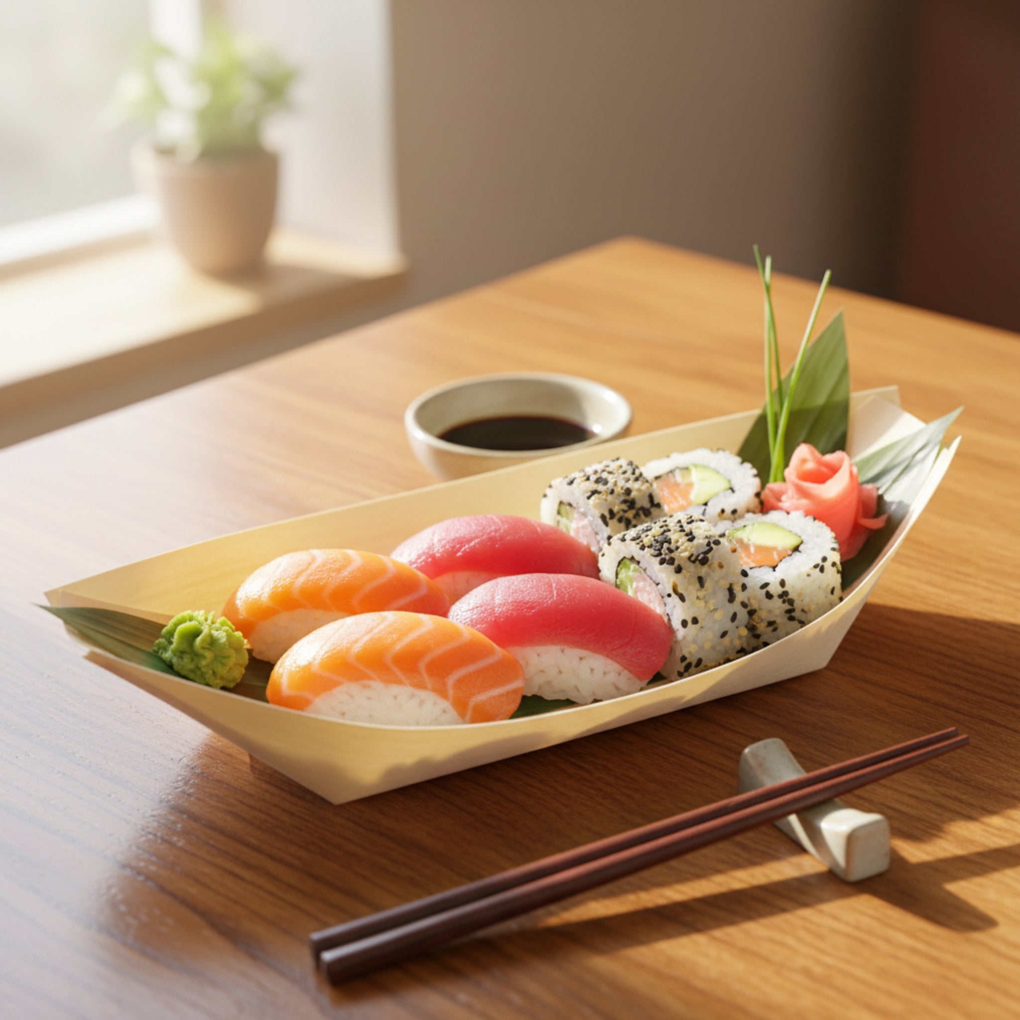 [1,000ct] 8" Disposable Wooden Food Boat | Brown