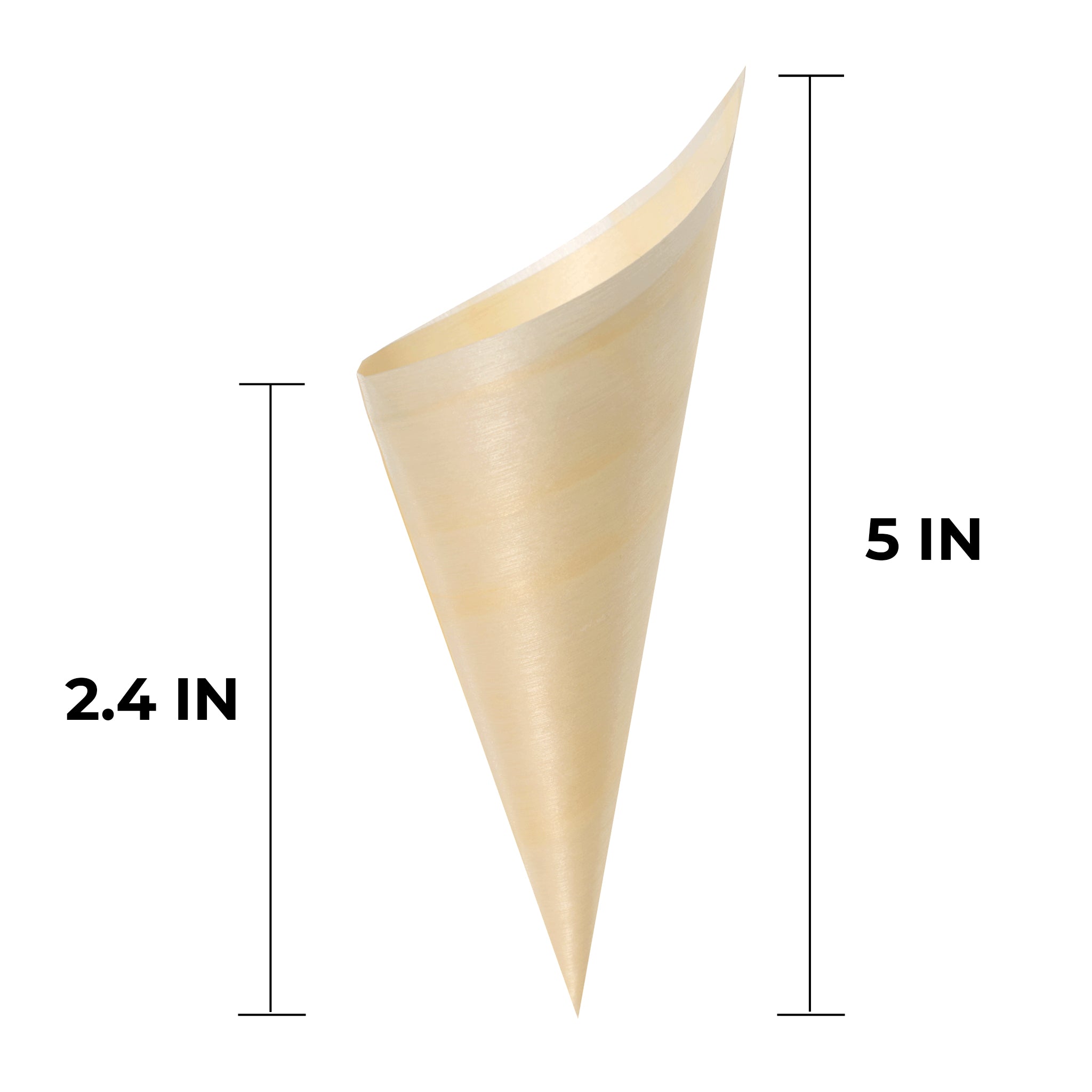 [1,000ct] 5" Disposable Wooden Cone | Brown